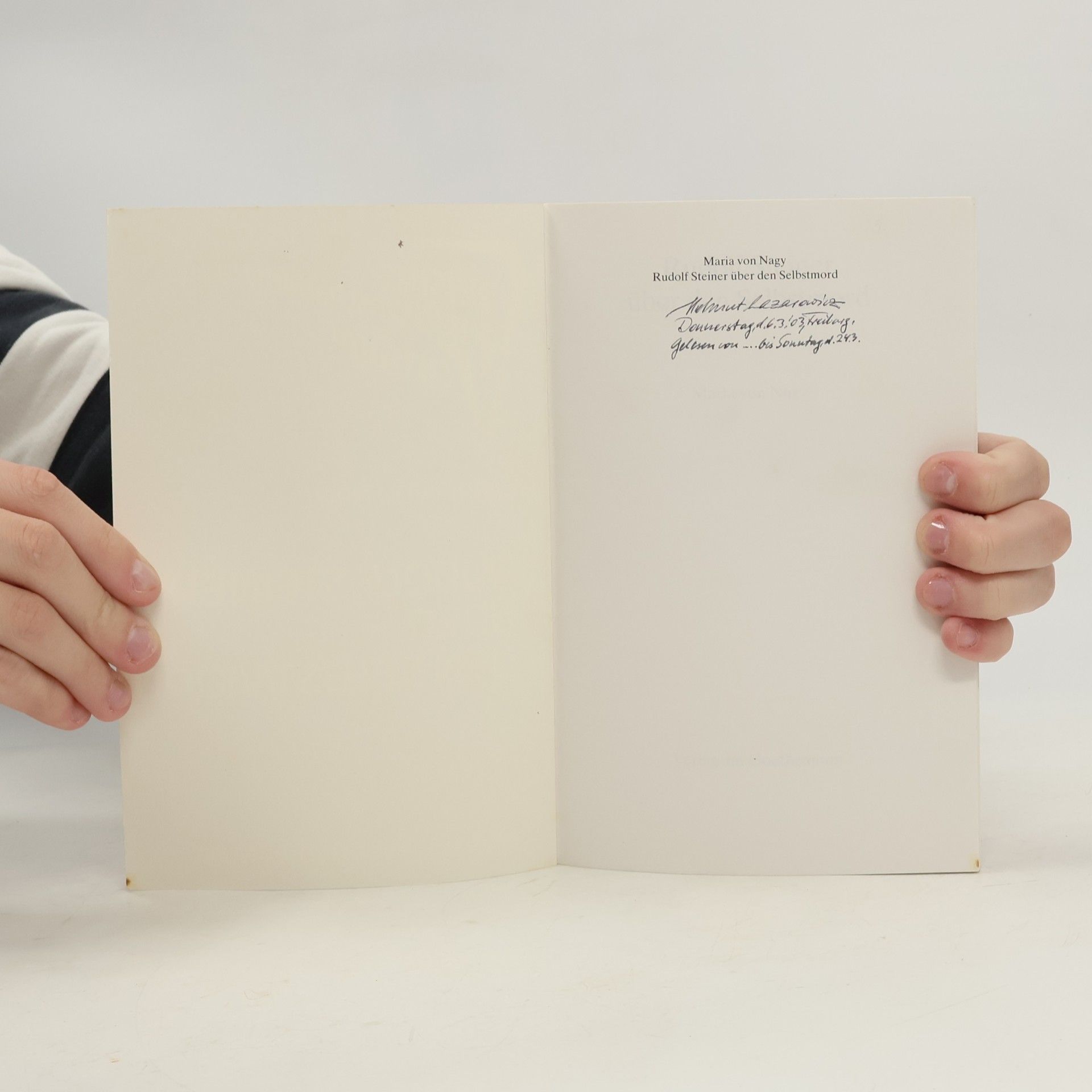 Maria von Nagy Geisteswissenschaftliche Vorträge: Rudolf Steiner über den Selbstmord