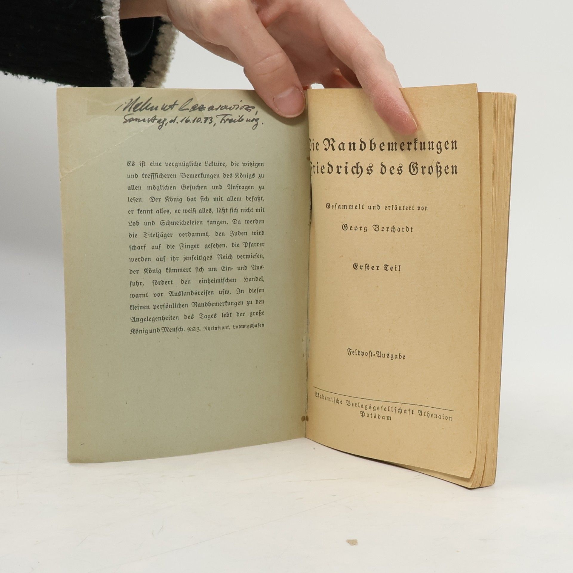 Georg Borchardt Die Randbemerkungen Friedrichs des Großen