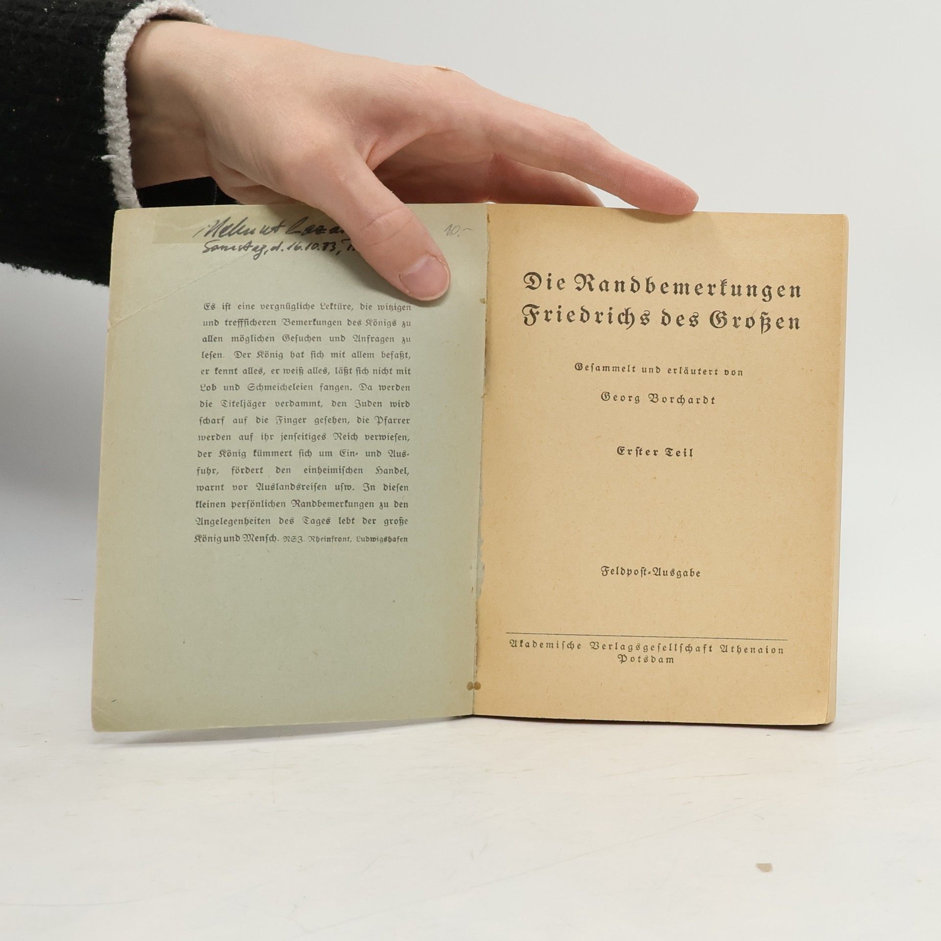 Georg Borchardt Die Randbemerkungen Friedrichs des Großen