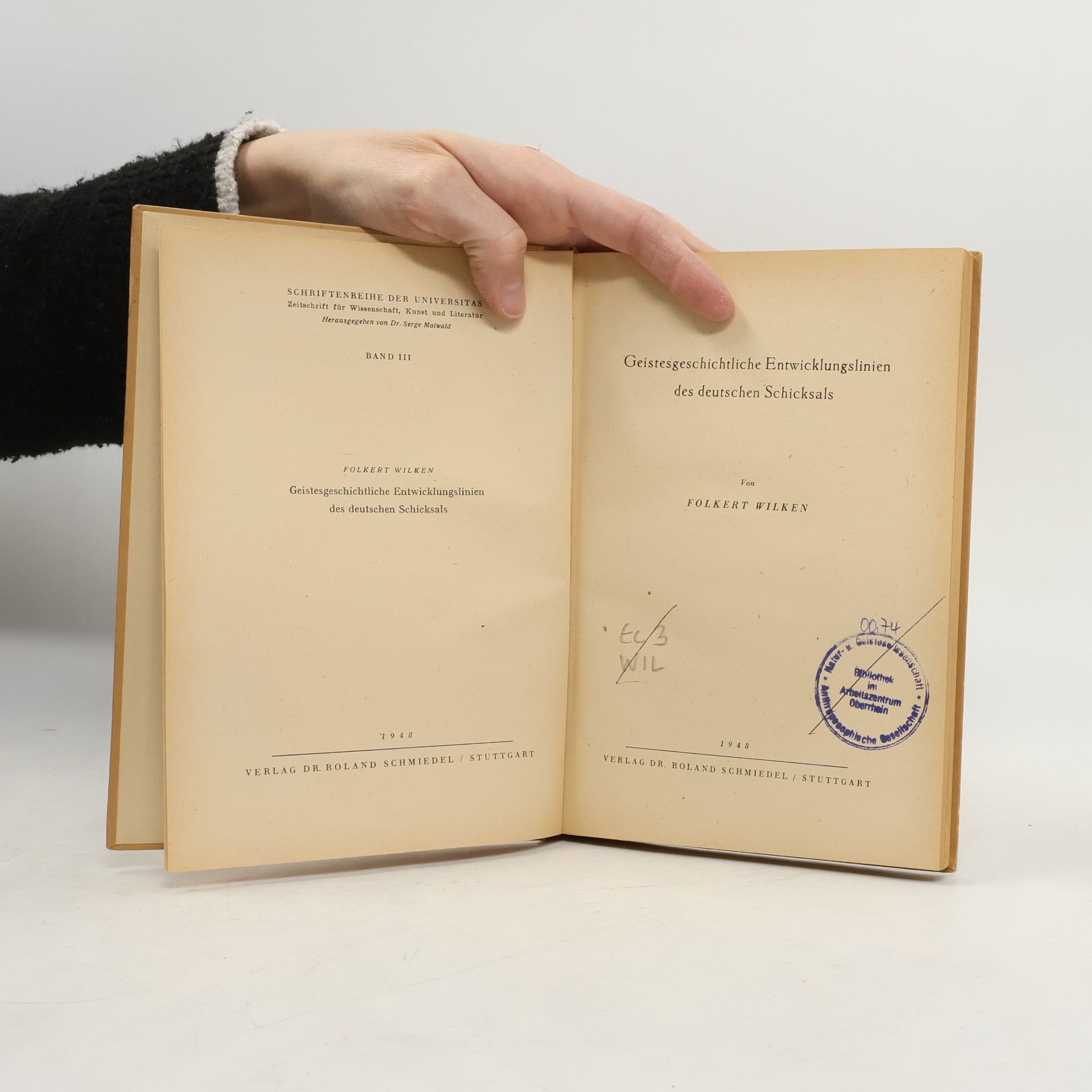 Folkert Wilken Geistesgeschichtliche Entwicklungslinien des deutschen Schicksals