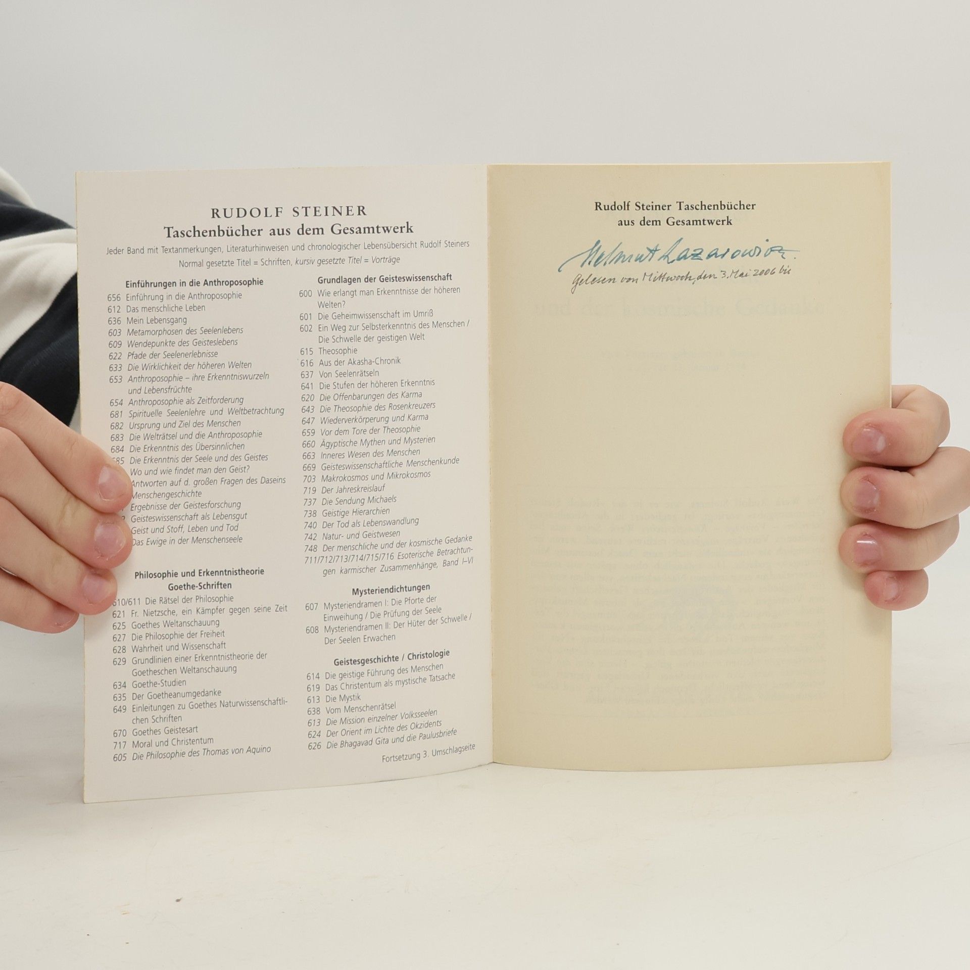 Rudolf Steiner Rudolf Steiner Taschenbücher aus dem Gesamtwerk - 748: Der menschliche und der kosmische Gedanke