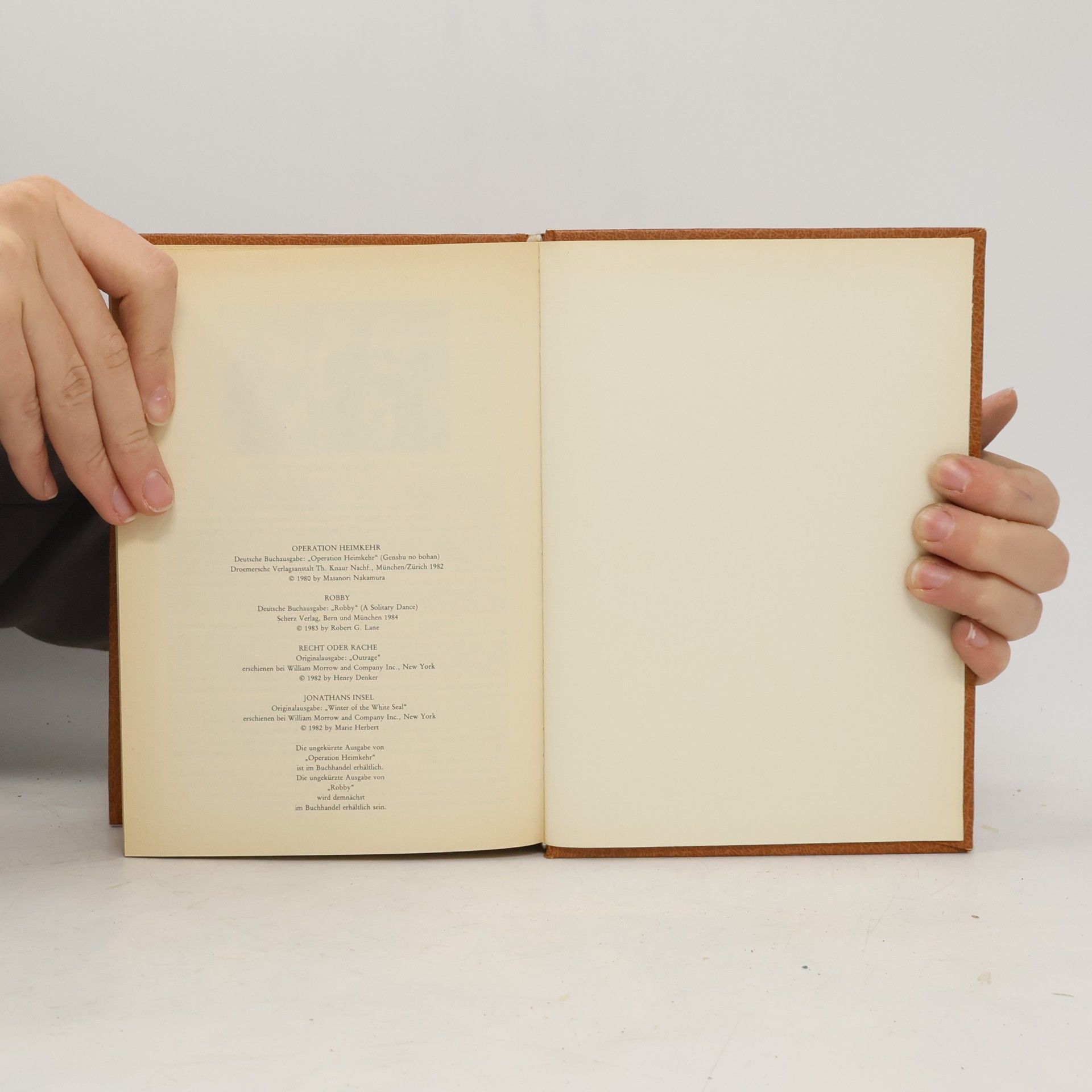Masanori Nakamura Reader's Digest Auswahlbücher: Operation Heimkehr, Robby, Recht oder Rache, Jonathans Insel
