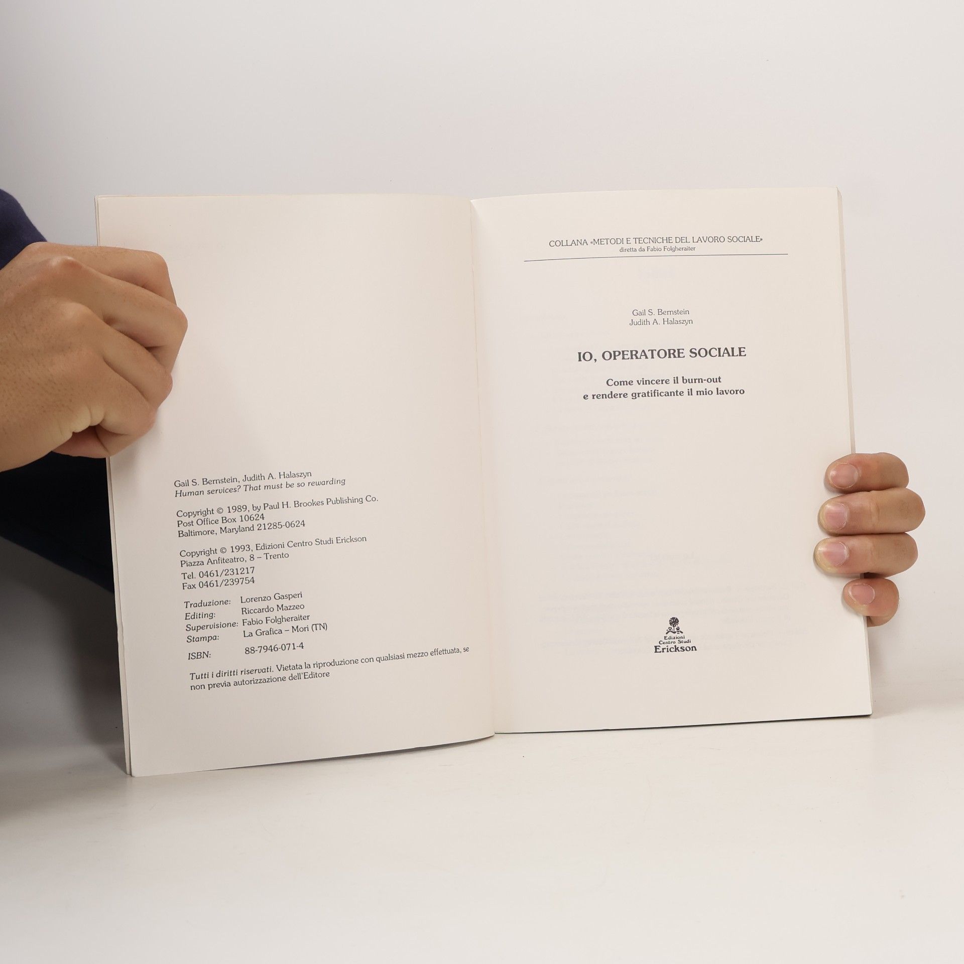 Guido Chelazzi Metodi e tecniche del lavoro sociale: Io, operatore sociale
