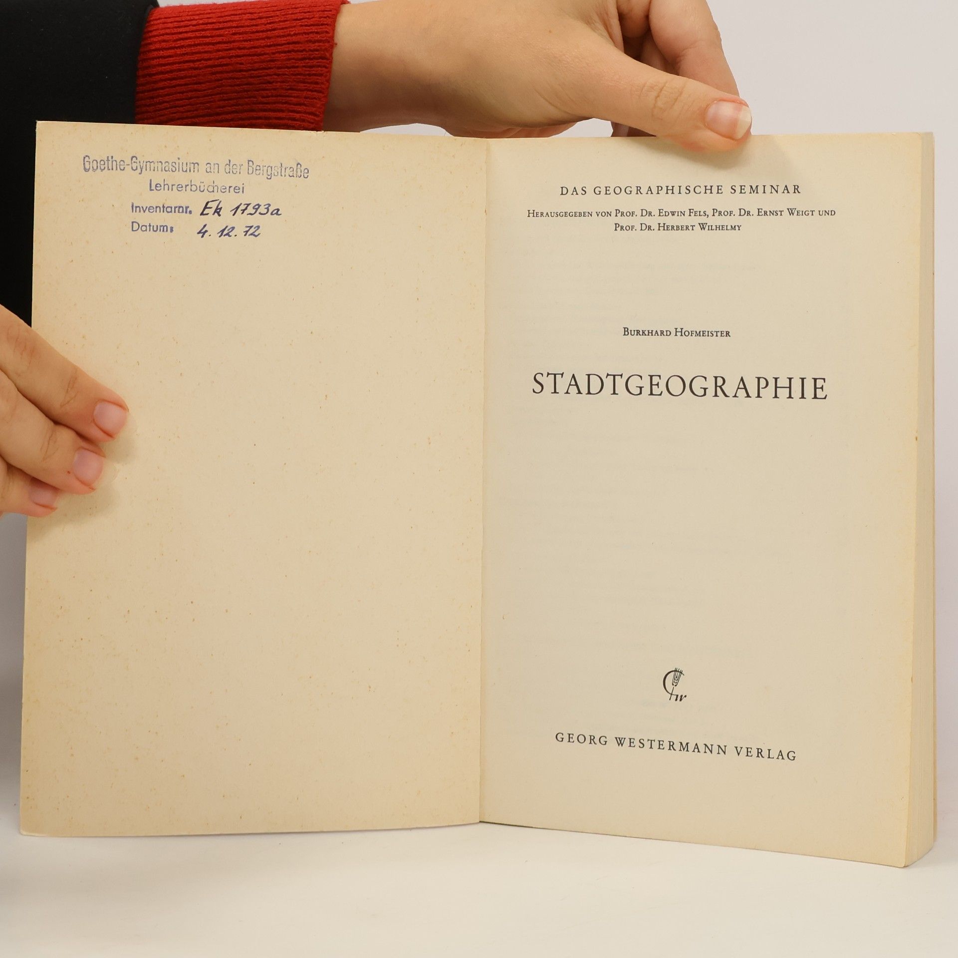 Burkhard Hofmeister Stadtgeographie