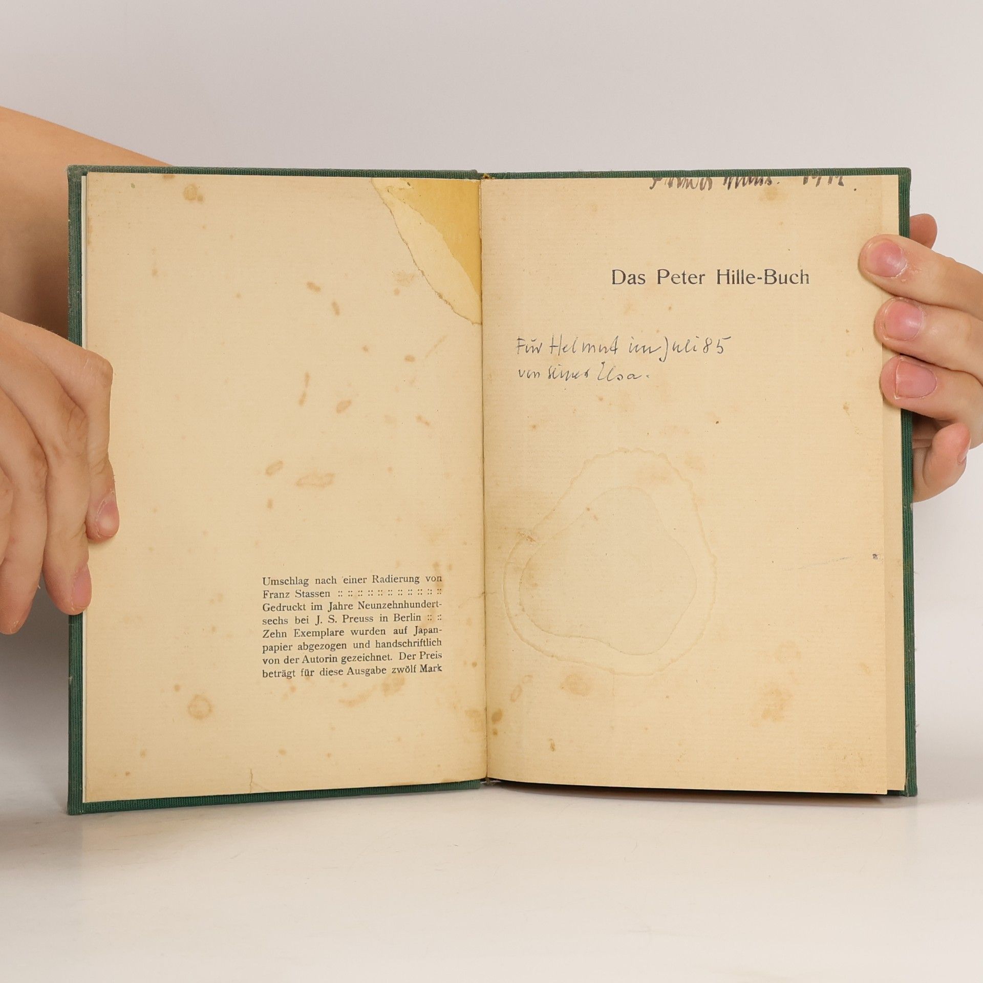 Else Lasker-Schüler Das Peter Hille-Buch