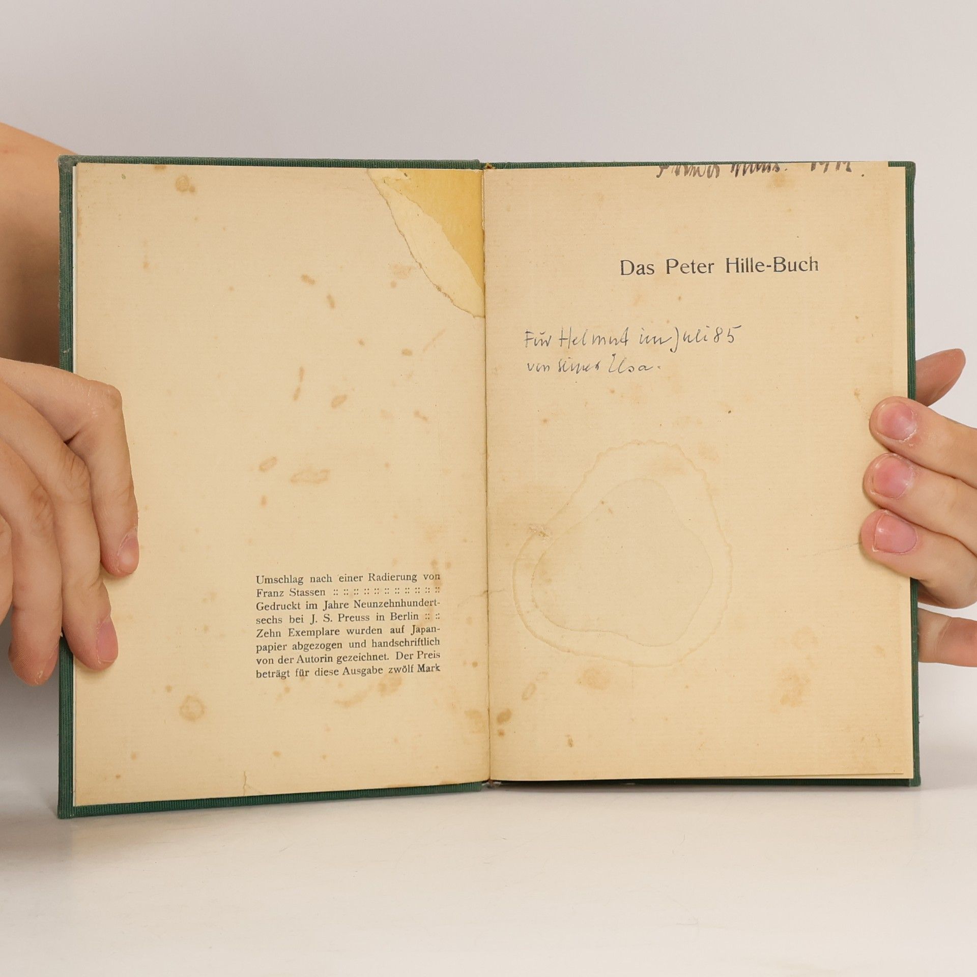 Else Lasker-Schüler Das Peter Hille-Buch