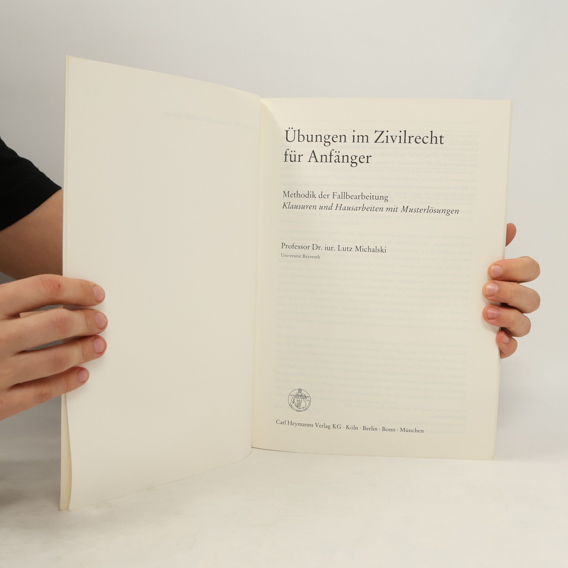 Lutz Michalski Übungen im Zivilrecht für Anfänger