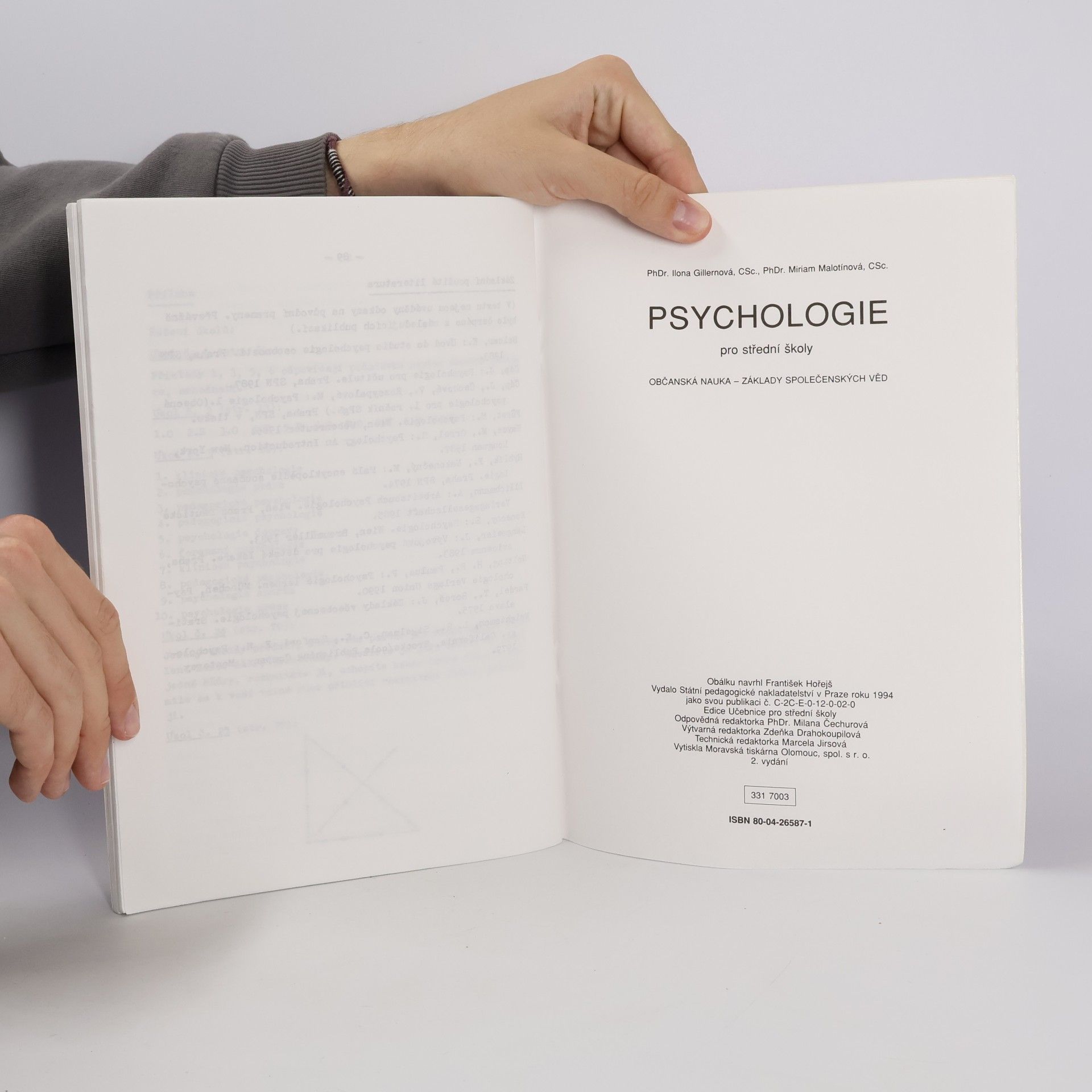 Ilona Gillernová Psychologie pro střední školy