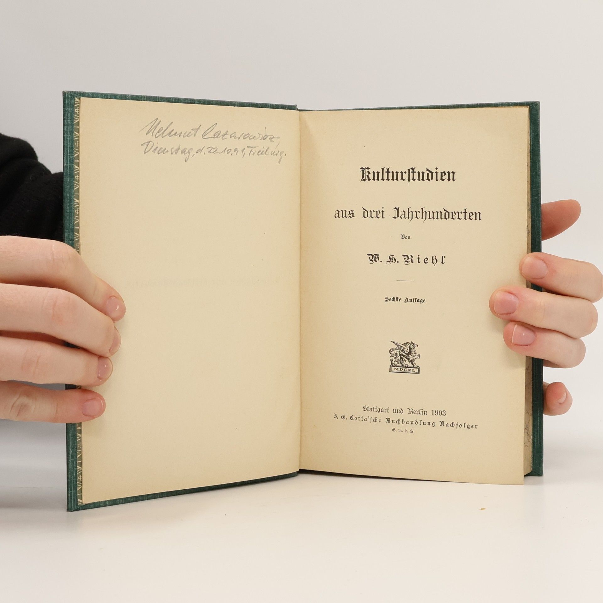 Wilhelm Heinrich Riehl Kulturstudien aus drei Jahrhunderten