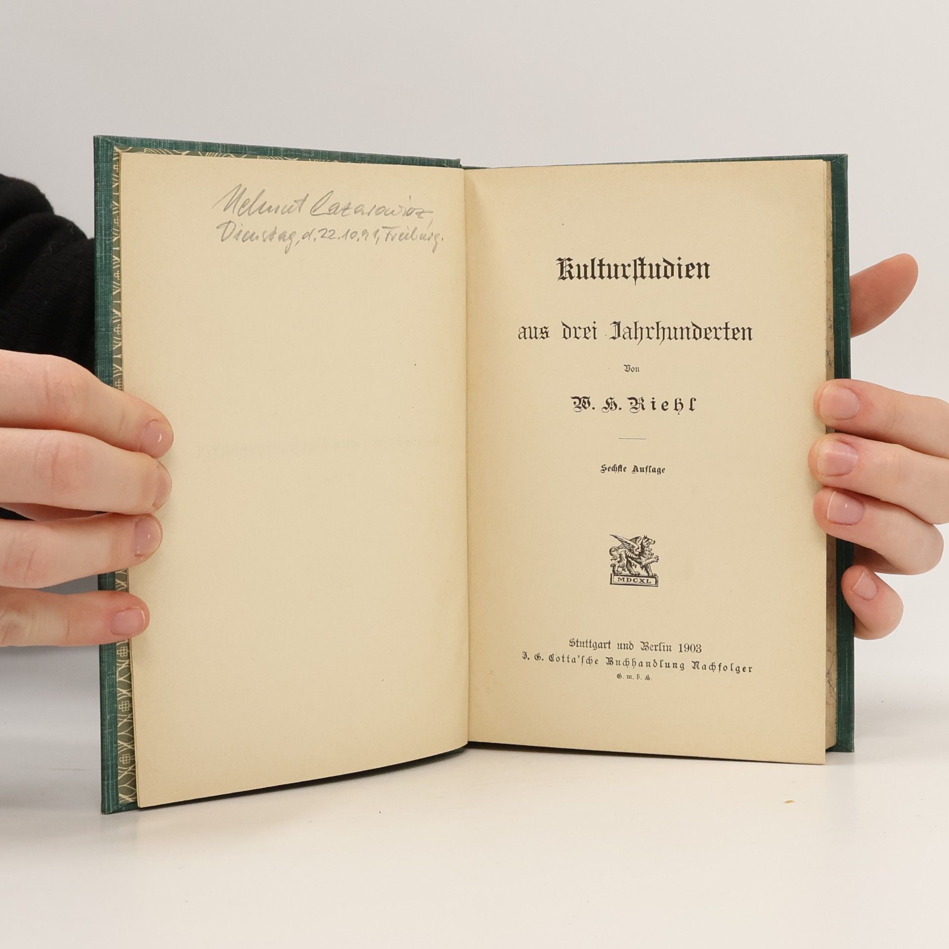 Wilhelm Heinrich Riehl Kulturstudien aus drei Jahrhunderten