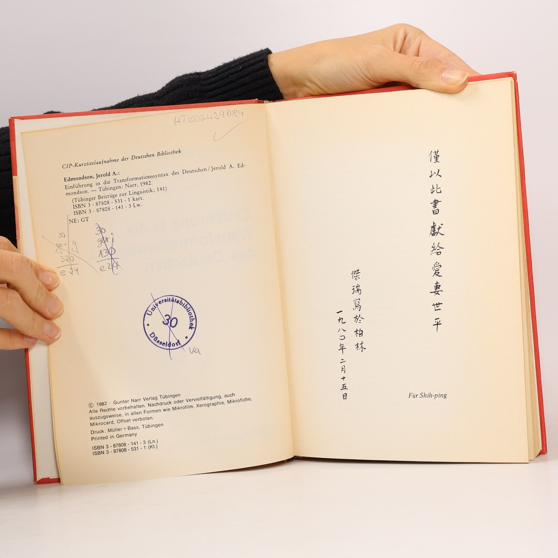 Jerold A. Edmondson Tübinger Beiträge zur Linguistik: Einführung in die Transformationssyntax des Deutschen