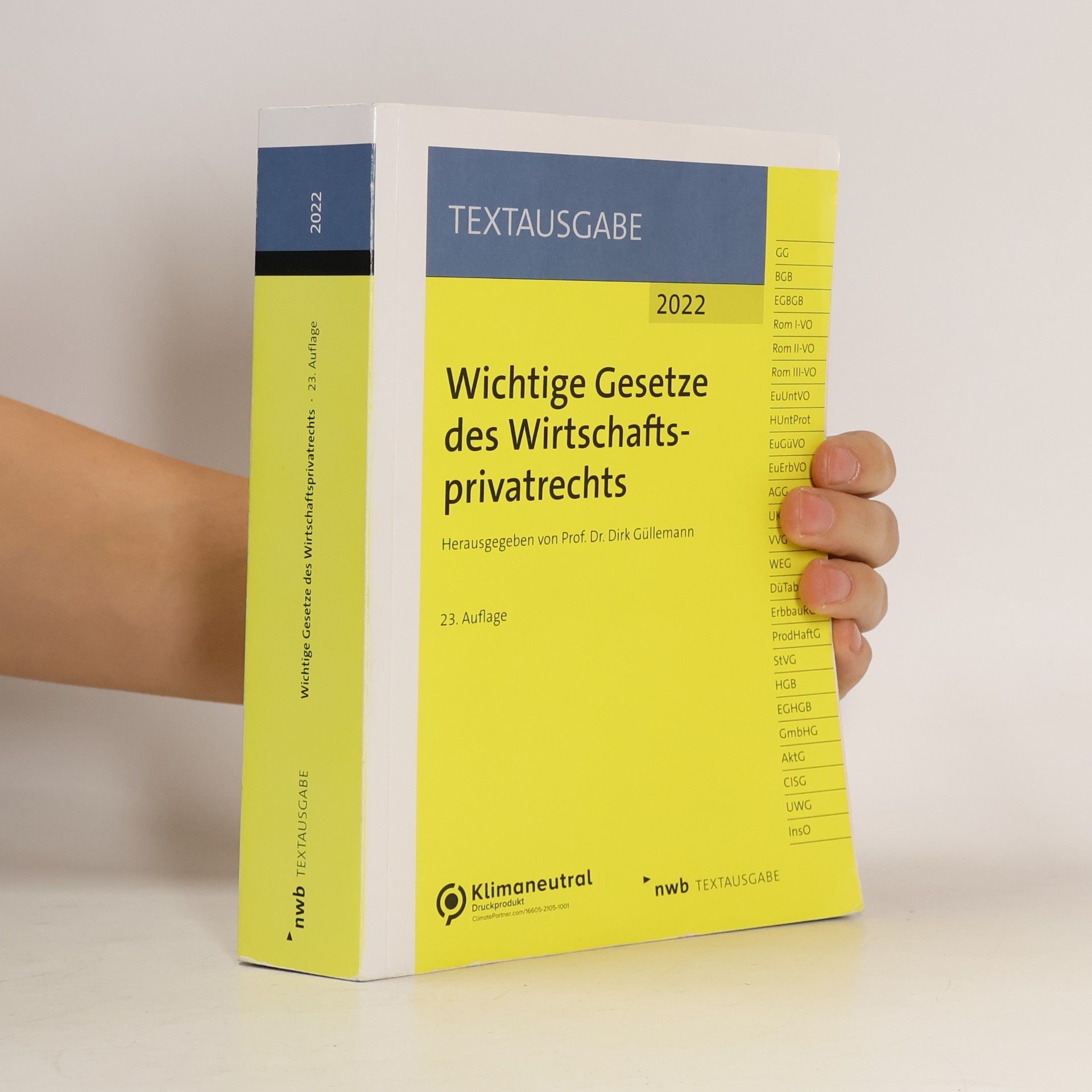 Wichtige Gesetze des Wirtschaftsprivatrechts