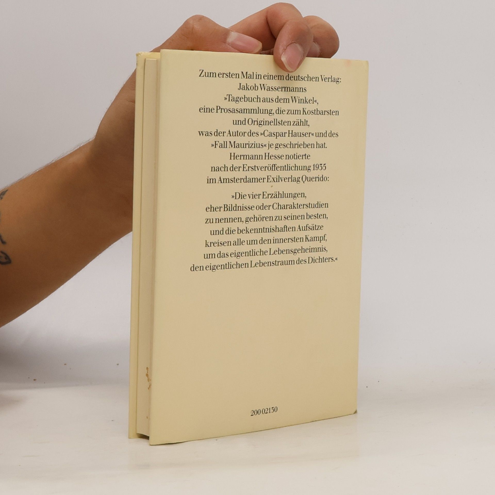 Jakob Wassermann Tagebuch aus dem Winkel
