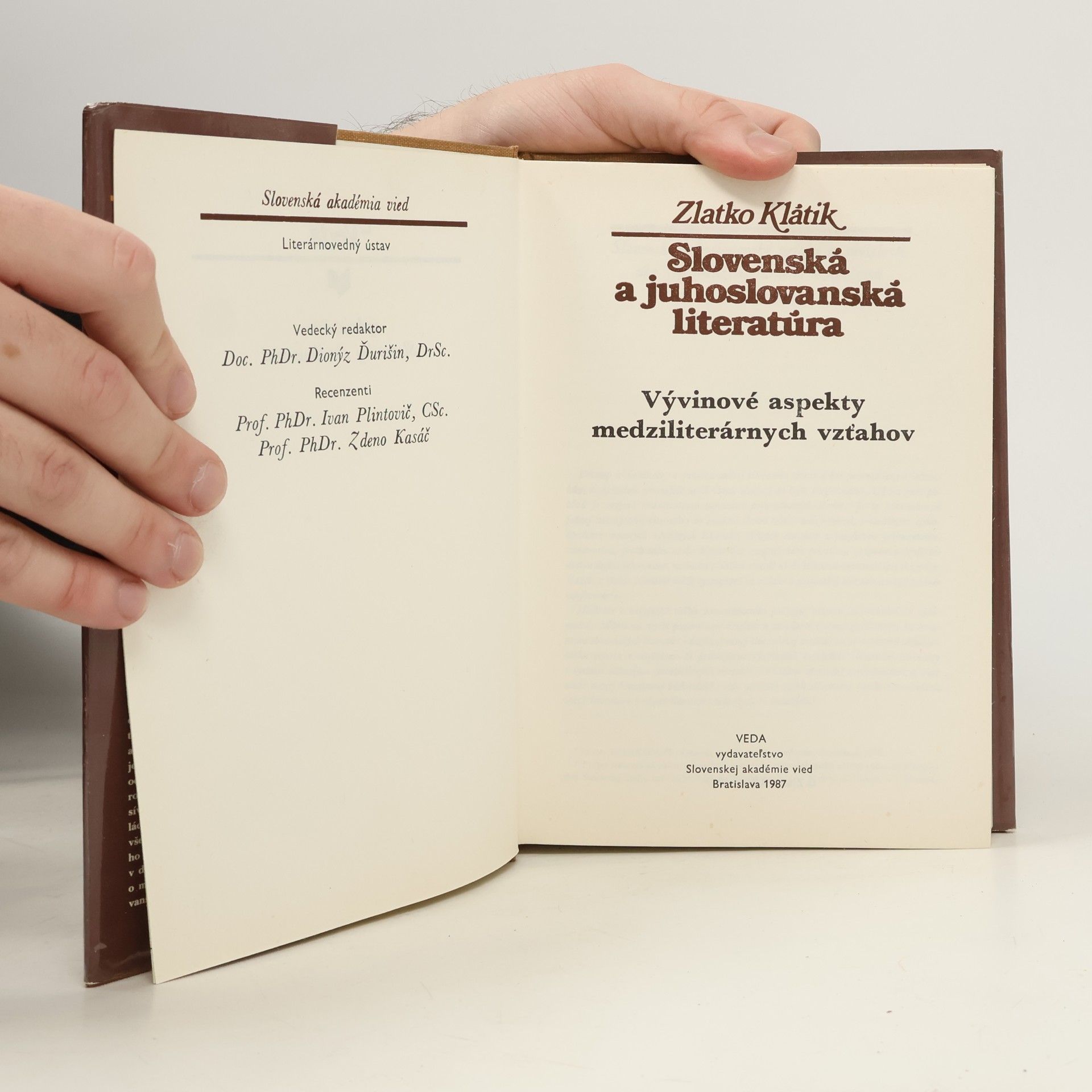 Zlatko Klátik Slovenská a juhoslovanská literatúra