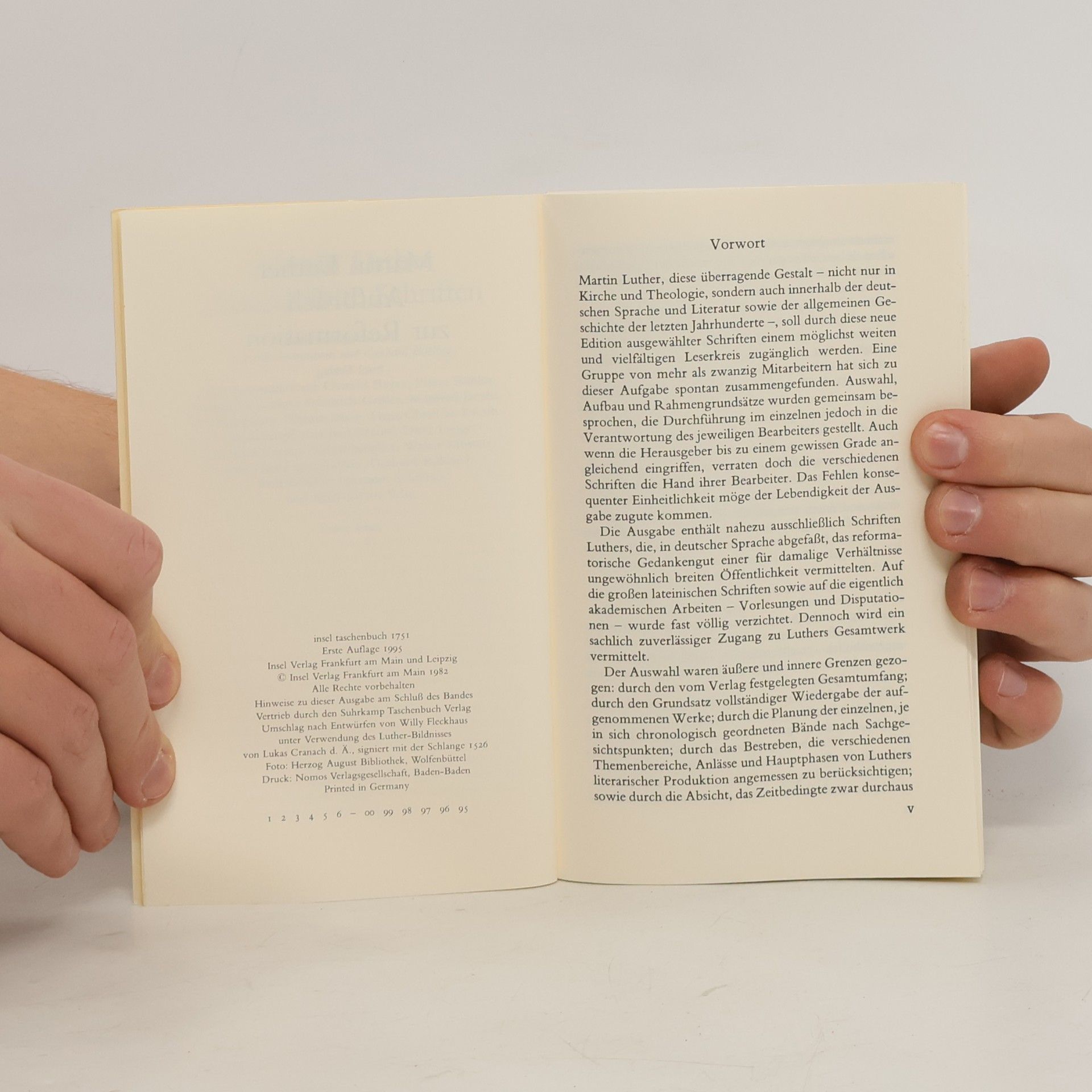 Martin Luther Insel Taschenbuch - 1: Ausgewählte Schriften