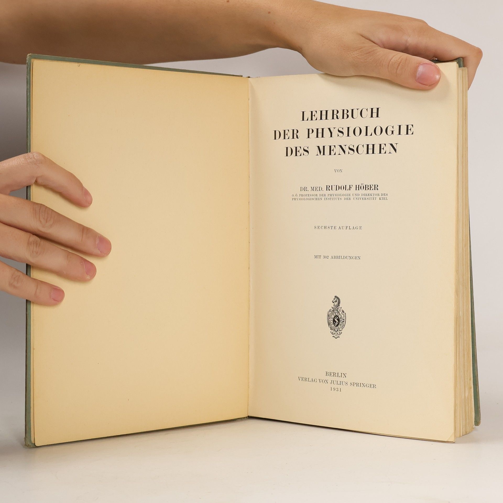 Rudolf Hoberg Lehrbuch der Physiologie des Menschen