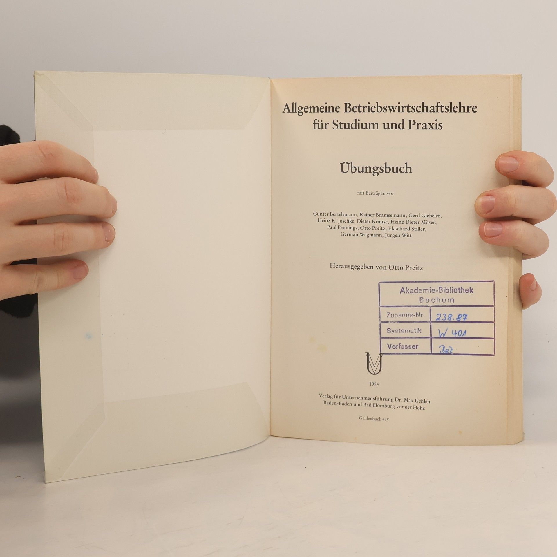 Otto Preitz Allgemeine Betriebswirtschaftslehre für Studium und Praxis