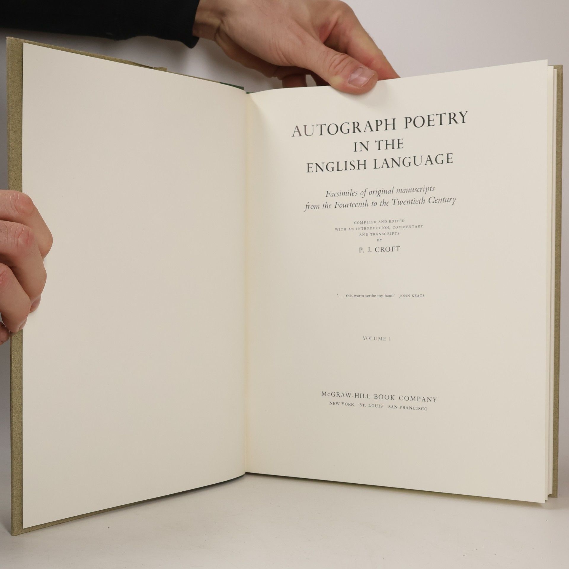 P. J. Croft Autograph poetry in the English language I.-II.