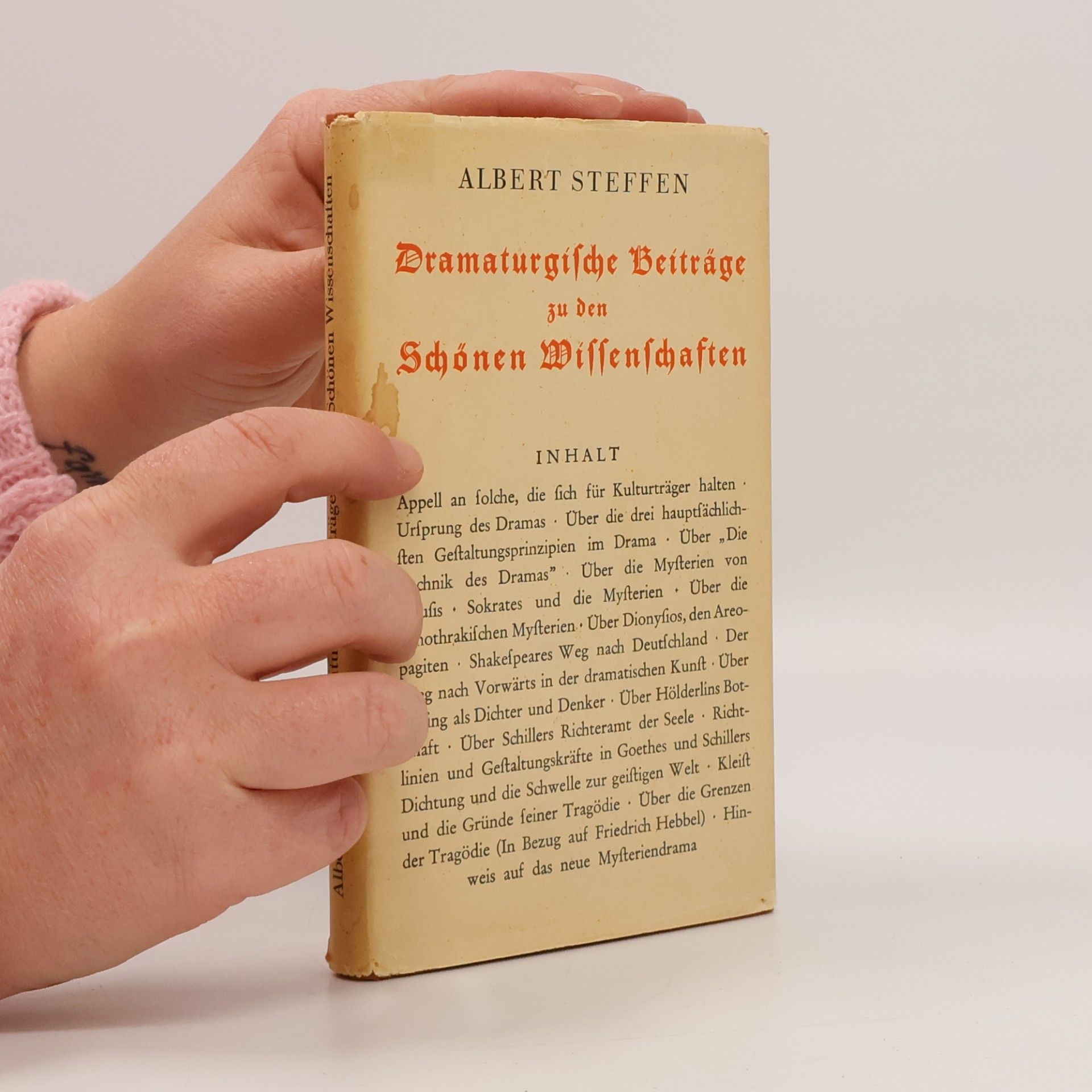 Albert Steffen Dramaturgische Beiträge zu den Schönen Wissenschaften