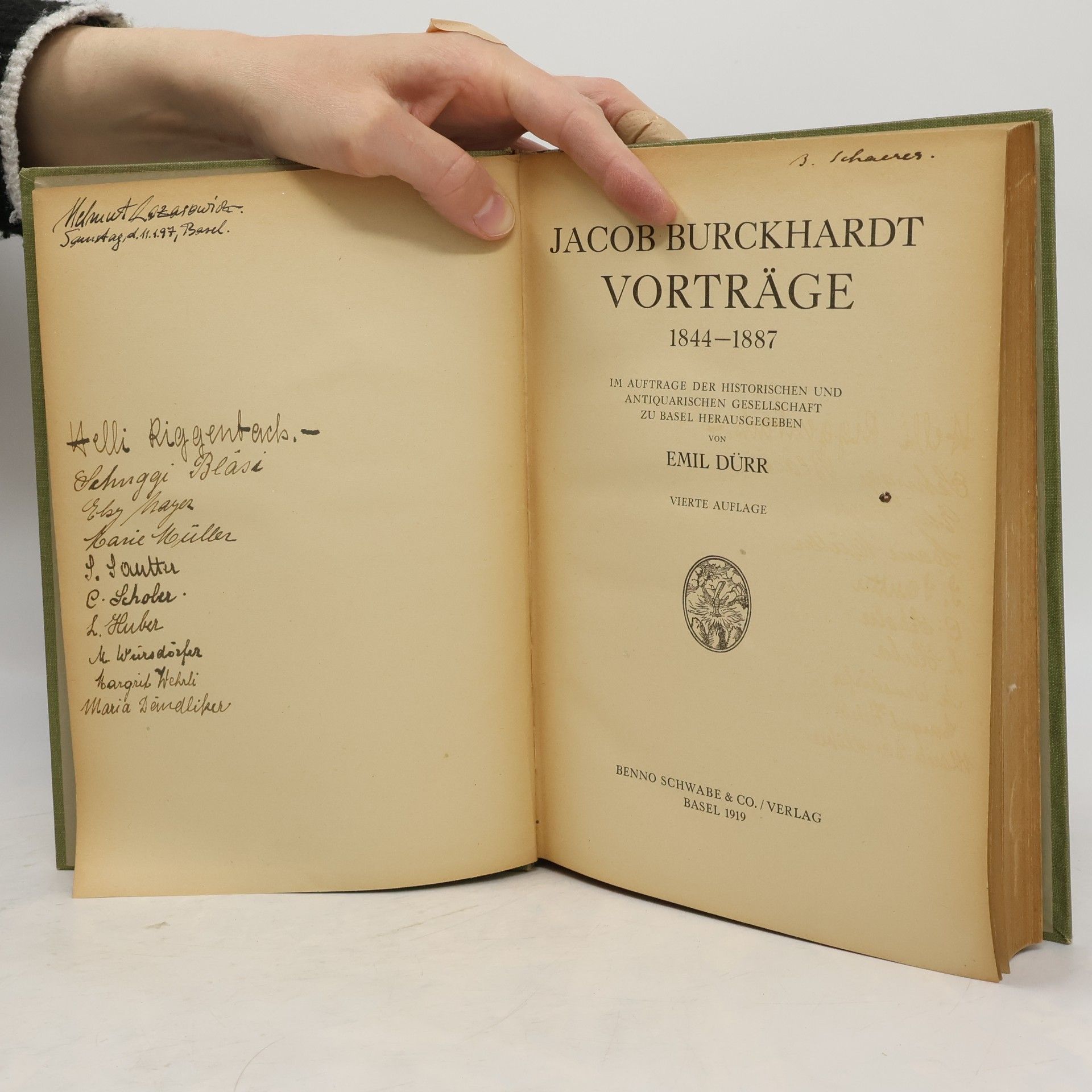 Jacob Christoph Burckhardt Vorträge