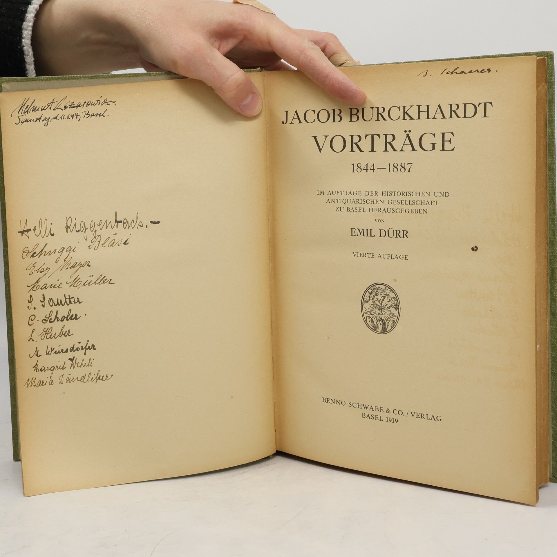 Jacob Christoph Burckhardt Vorträge
