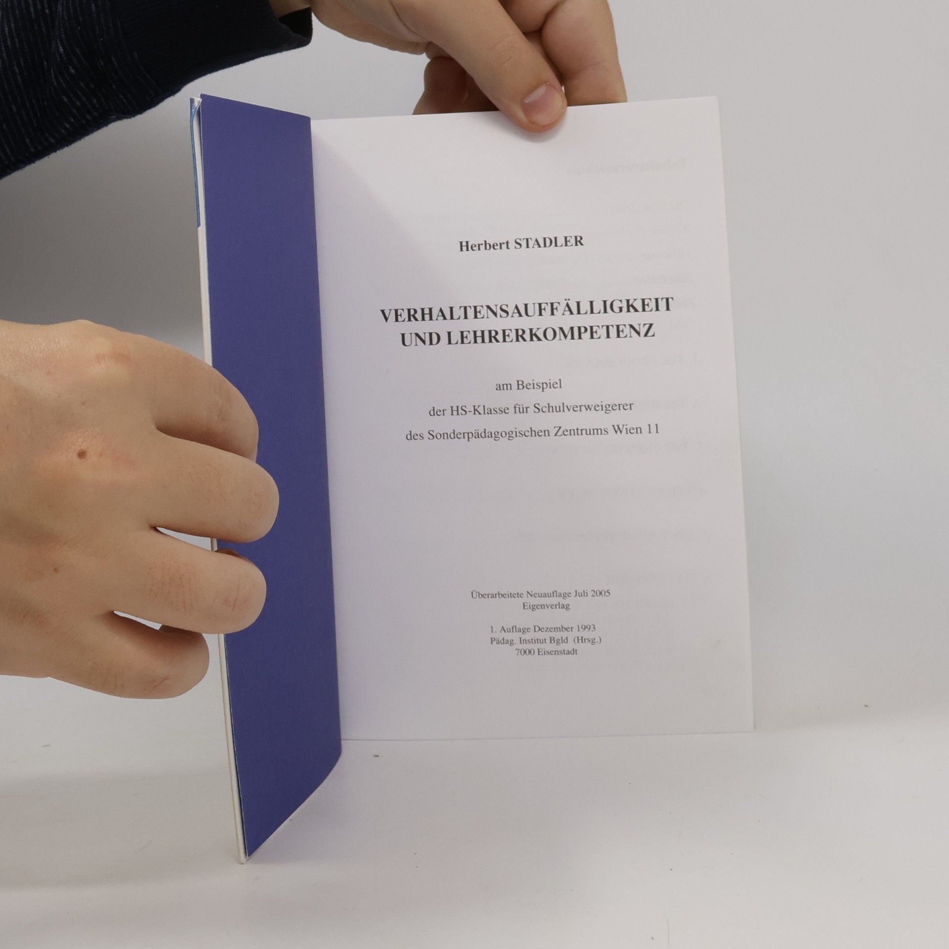 Herbert Stadler Verhaltensauffälligkeit und Lehrerkompetenz