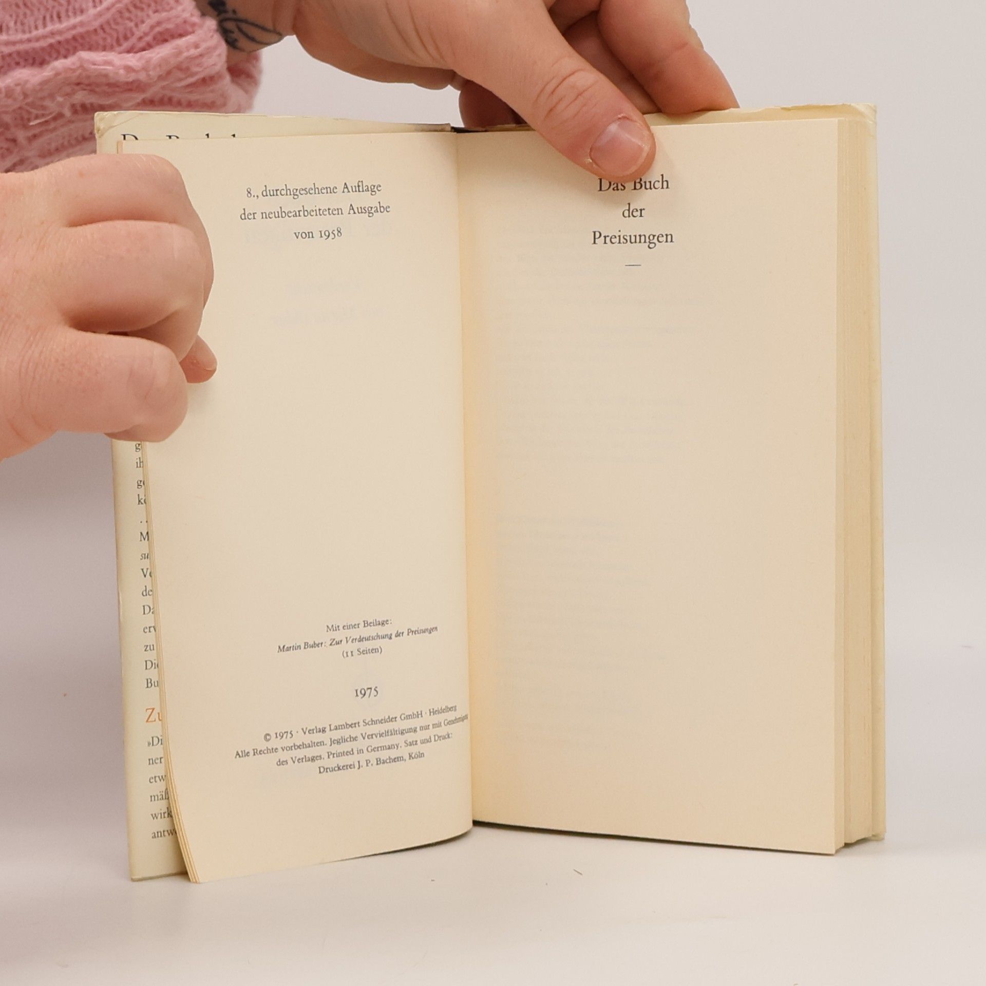 Martin Buber Das Buch der Preisungen