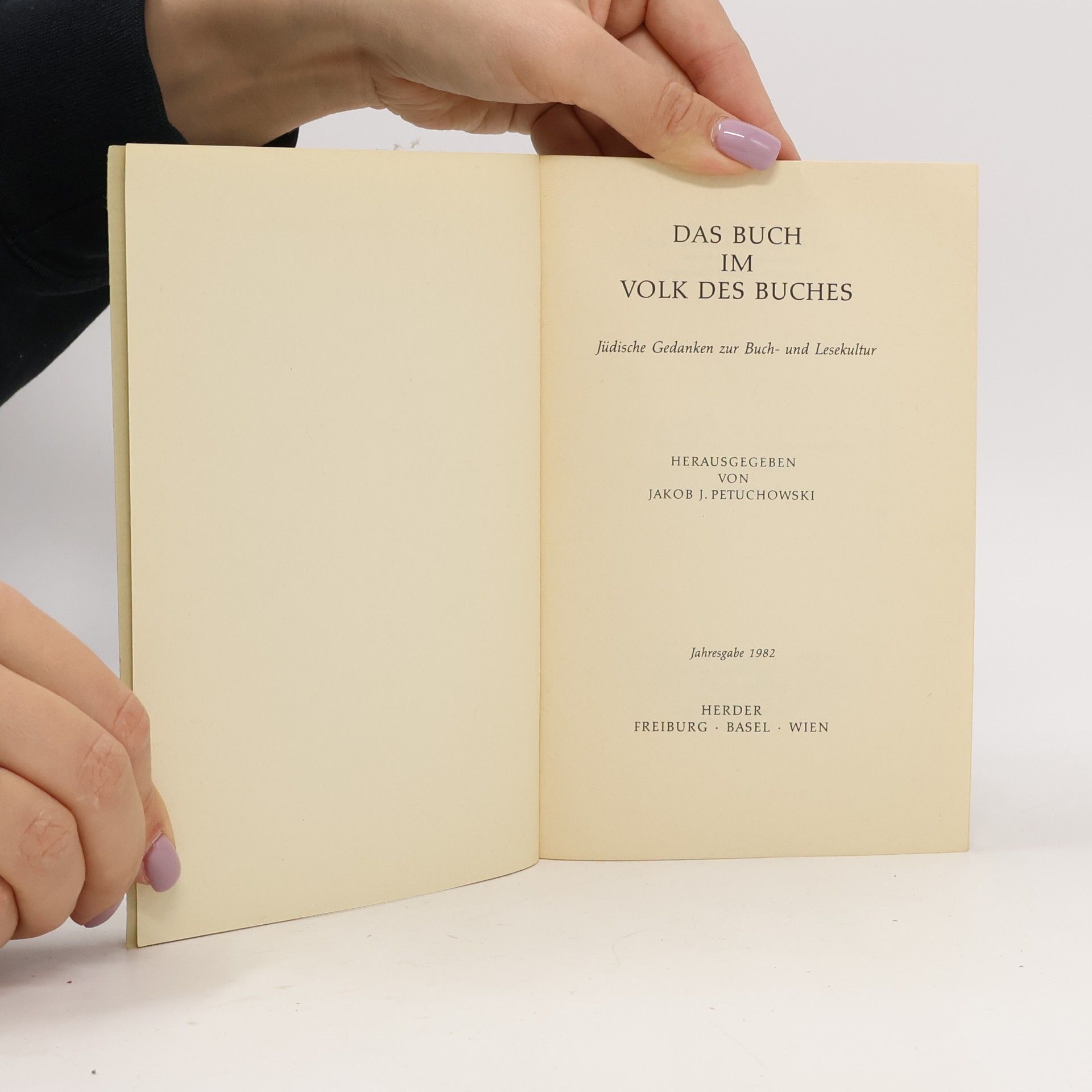 Jakob J. Petuchowski Das Buch im Volk des Buches