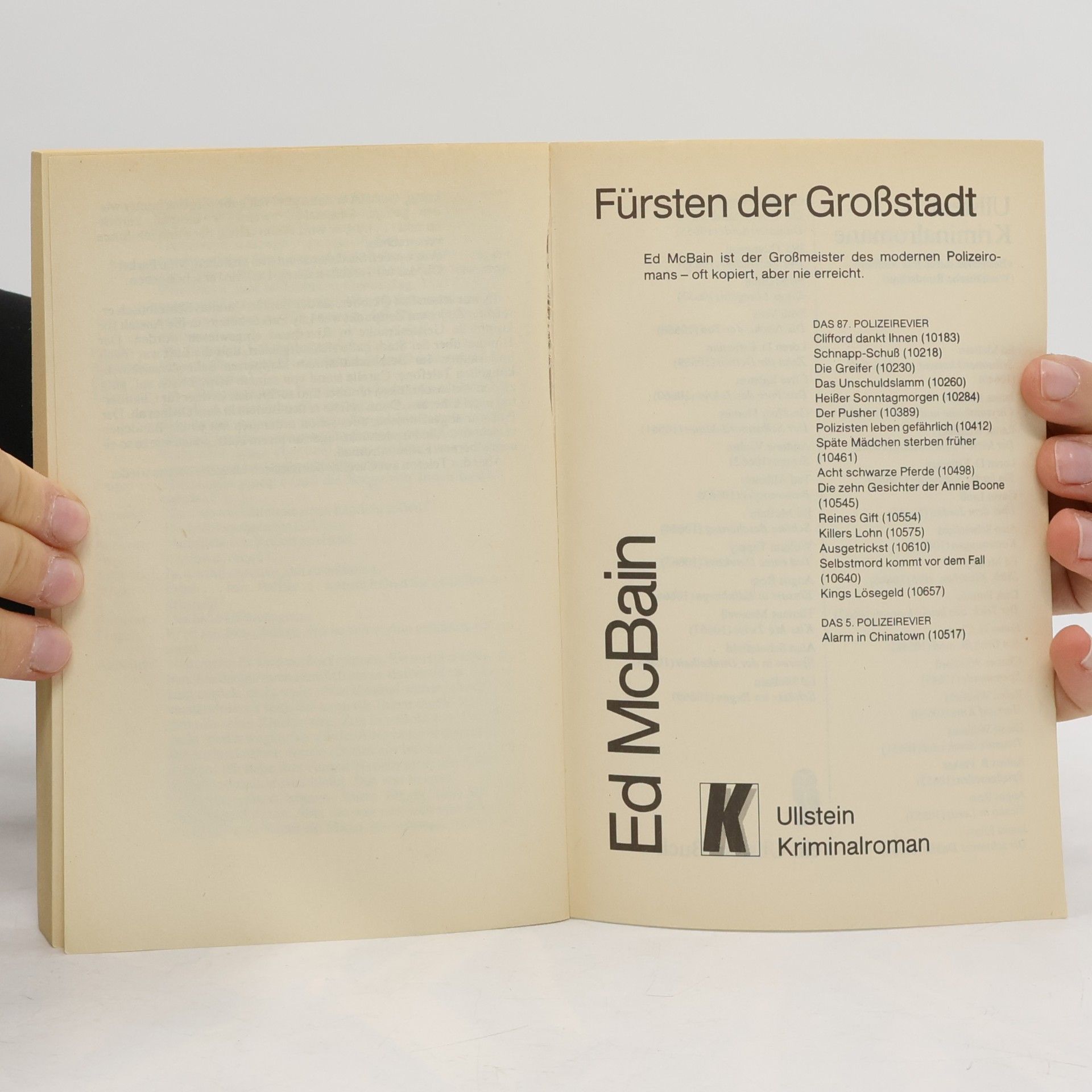 Ed McBain Schüsse im Regen. Ein Roman aus dem 87. Polizeirevier.