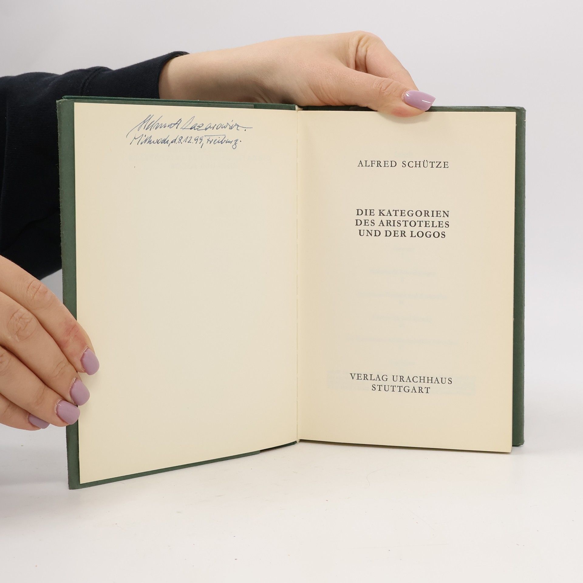 Alfred Schütze Die Kategorien des Aristoteles und der Logos