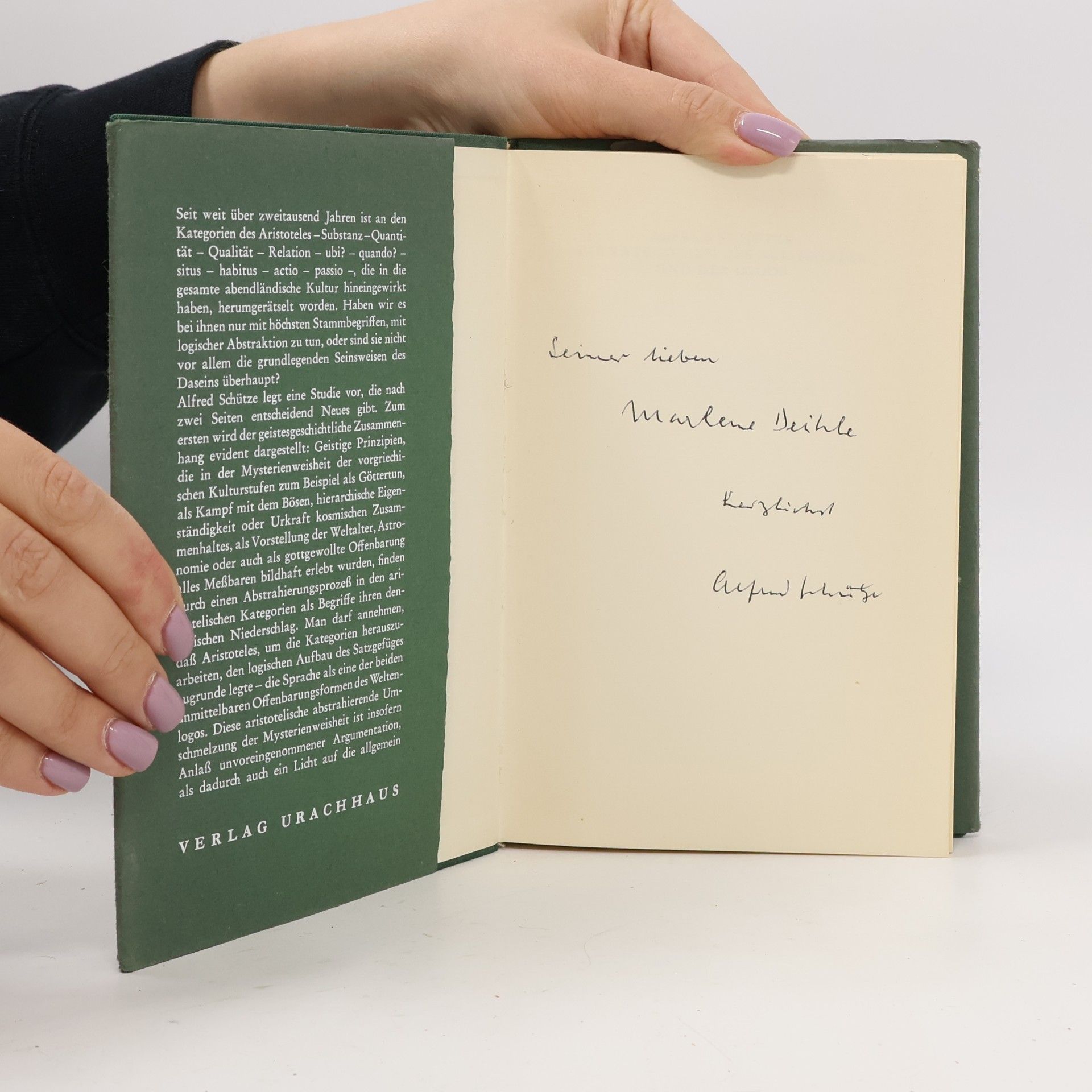 Alfred Schütze Die Kategorien des Aristoteles und der Logos