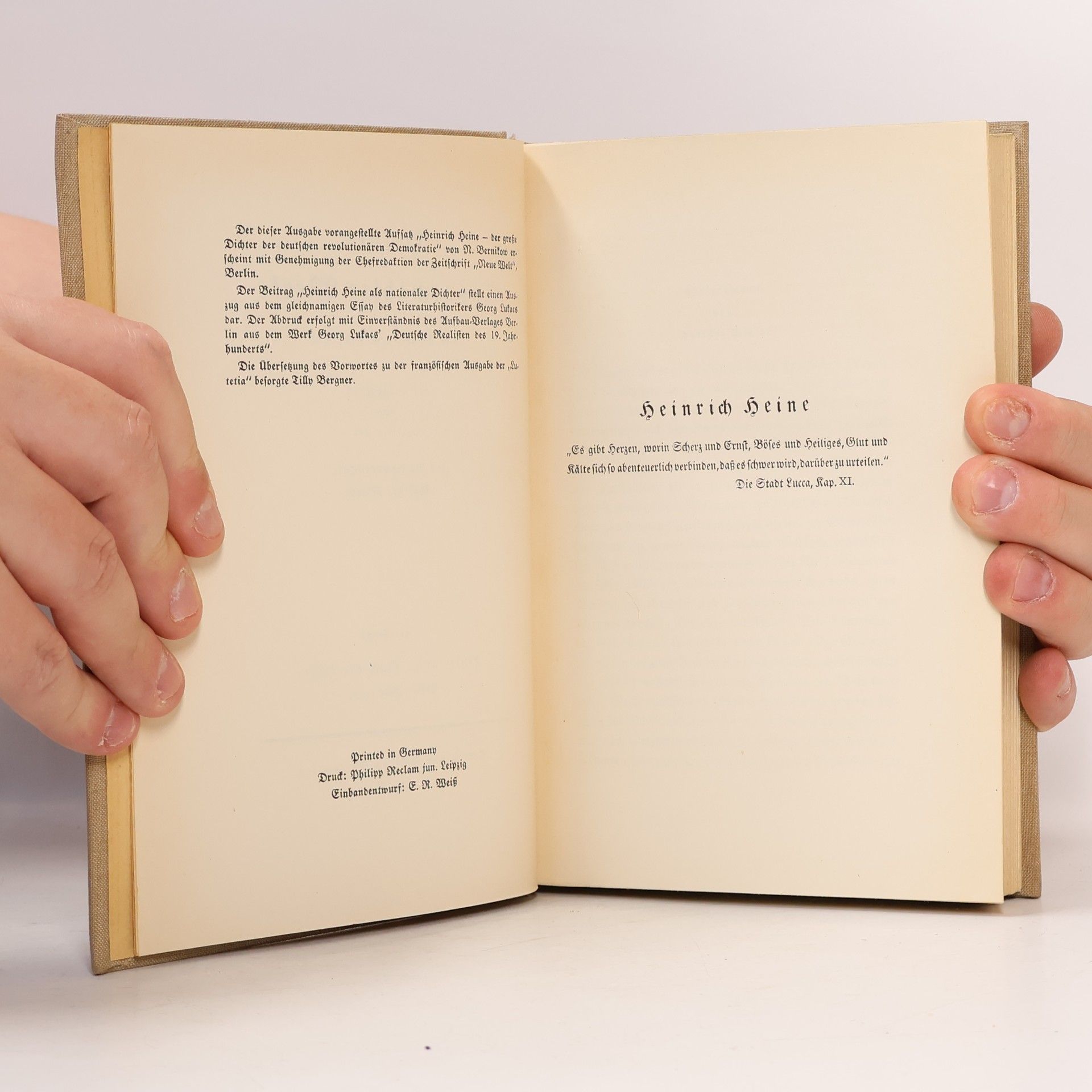 Heinrich Heine Biogr. Einleitung, Buch der Lieder, Neue Gedichte