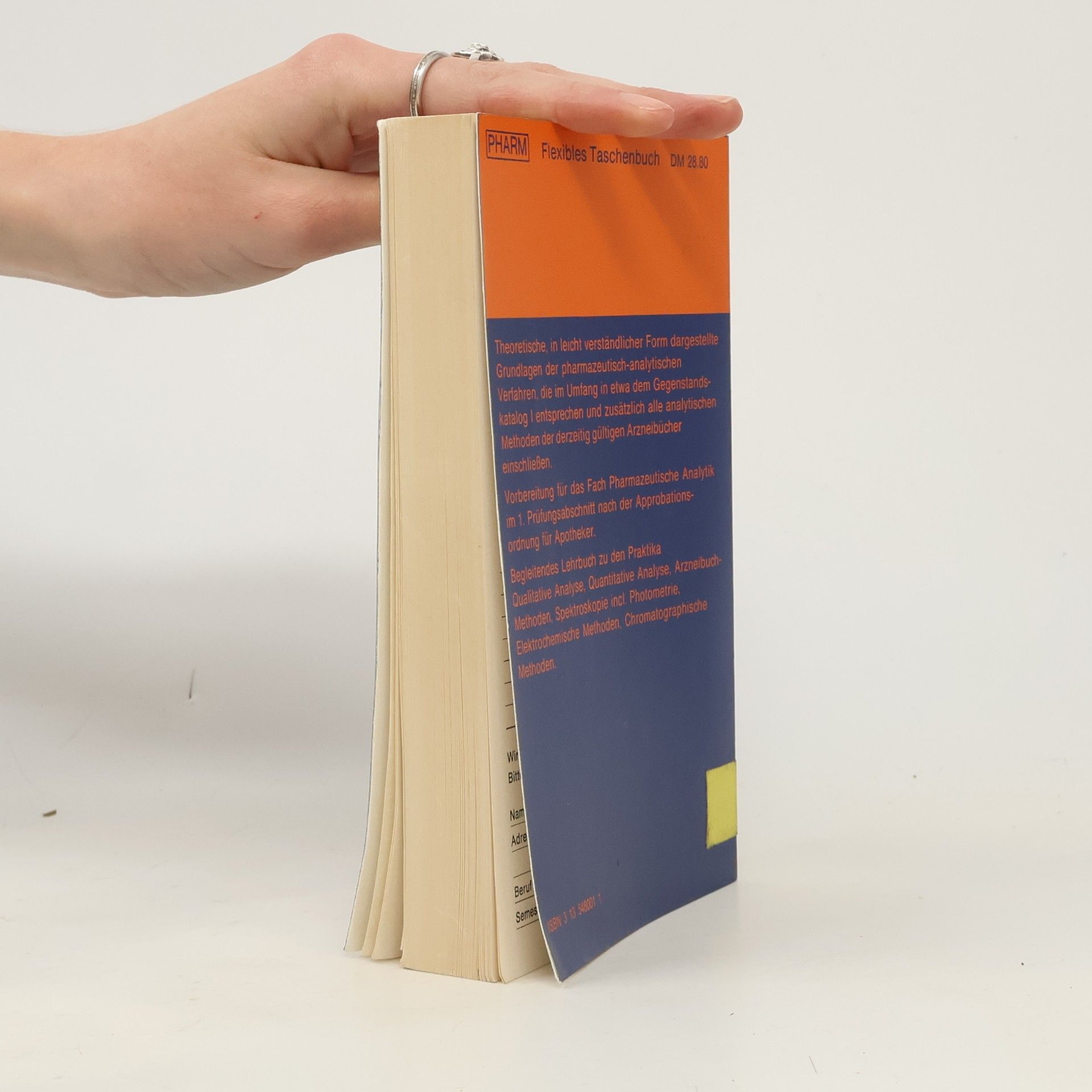 Hermann J. Roth Taschenlehrbuch Pharmazie: Pharmazeutische Analytik