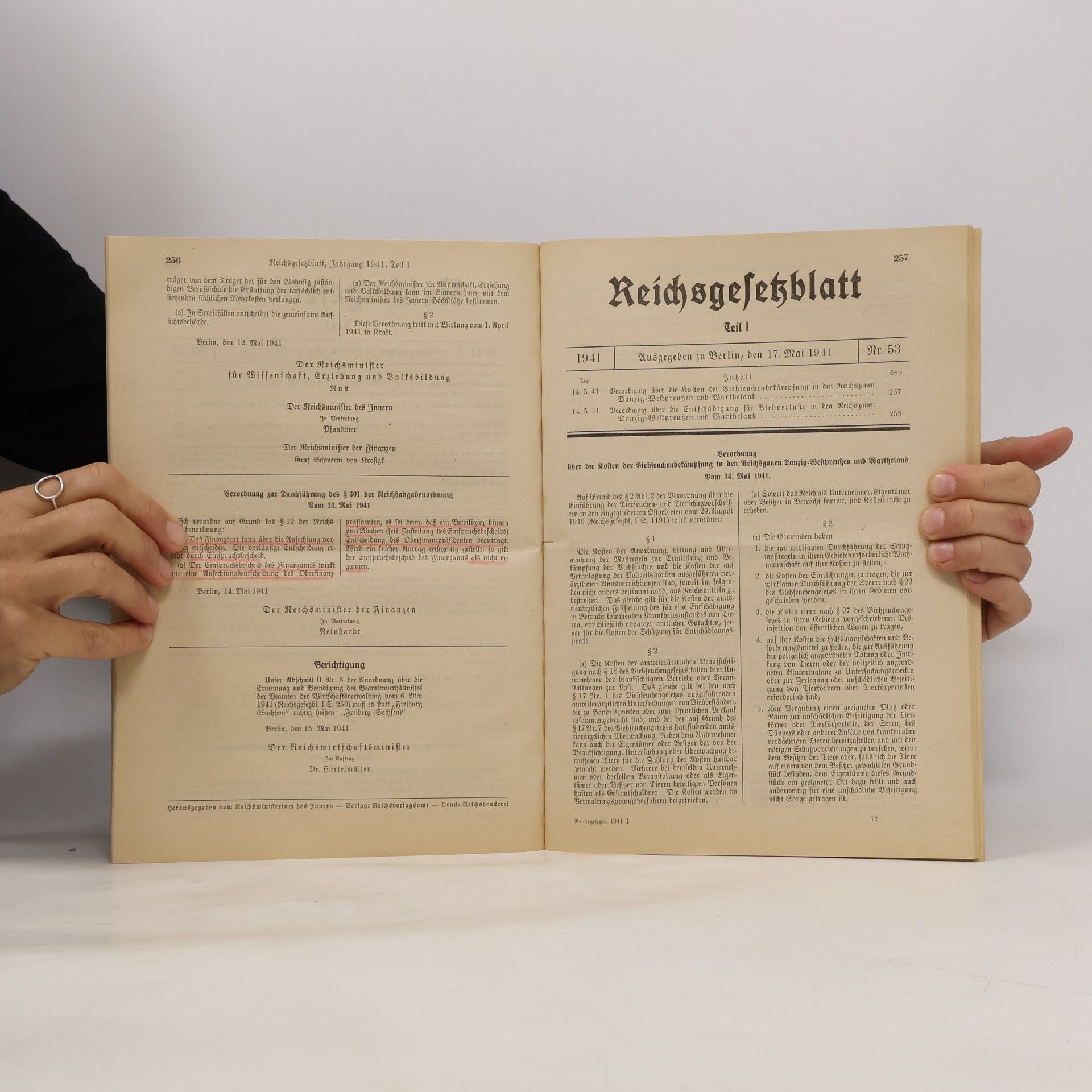 Various authors Reichsgesetzblatt I/1941