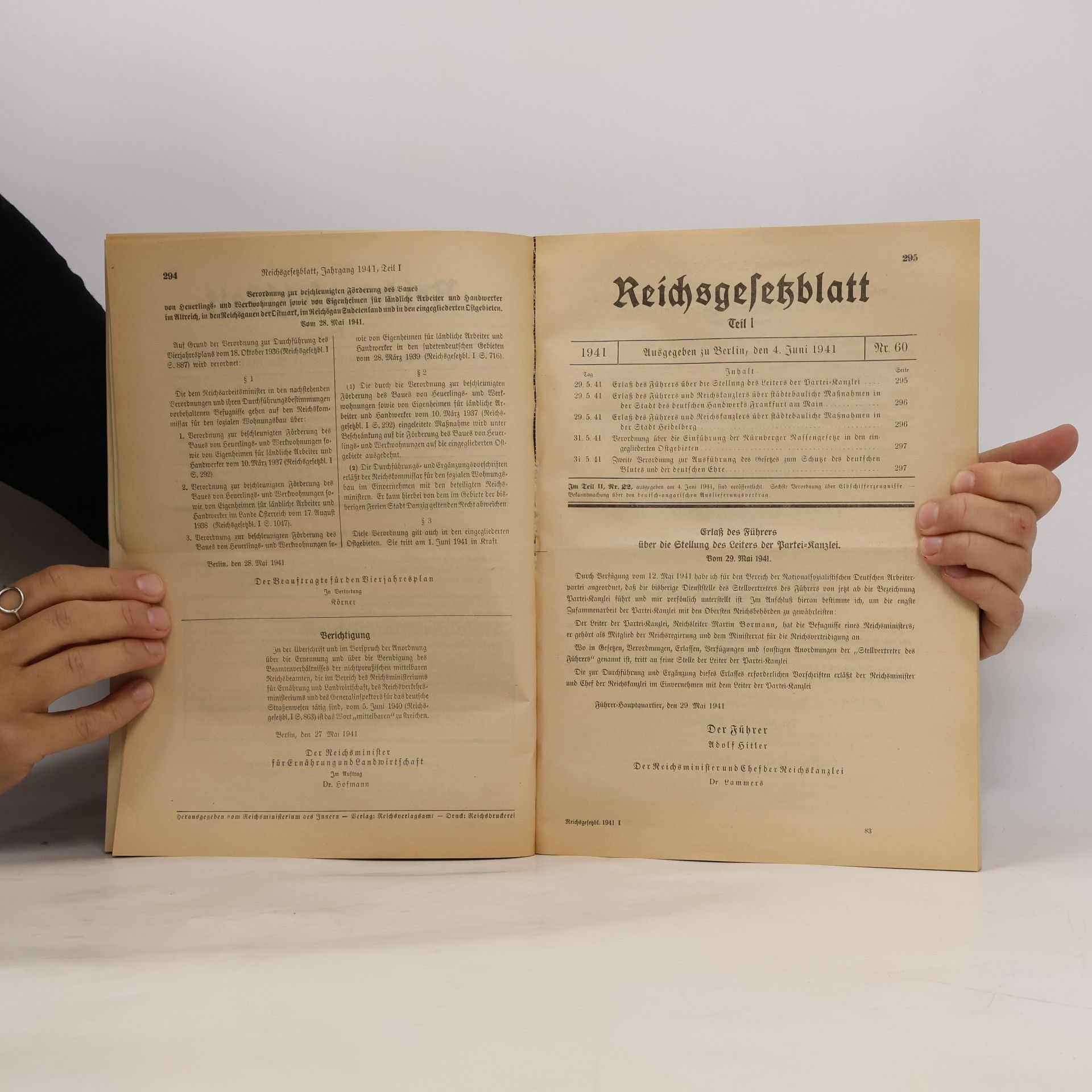 Various authors Reichsgesetzblatt I/1941