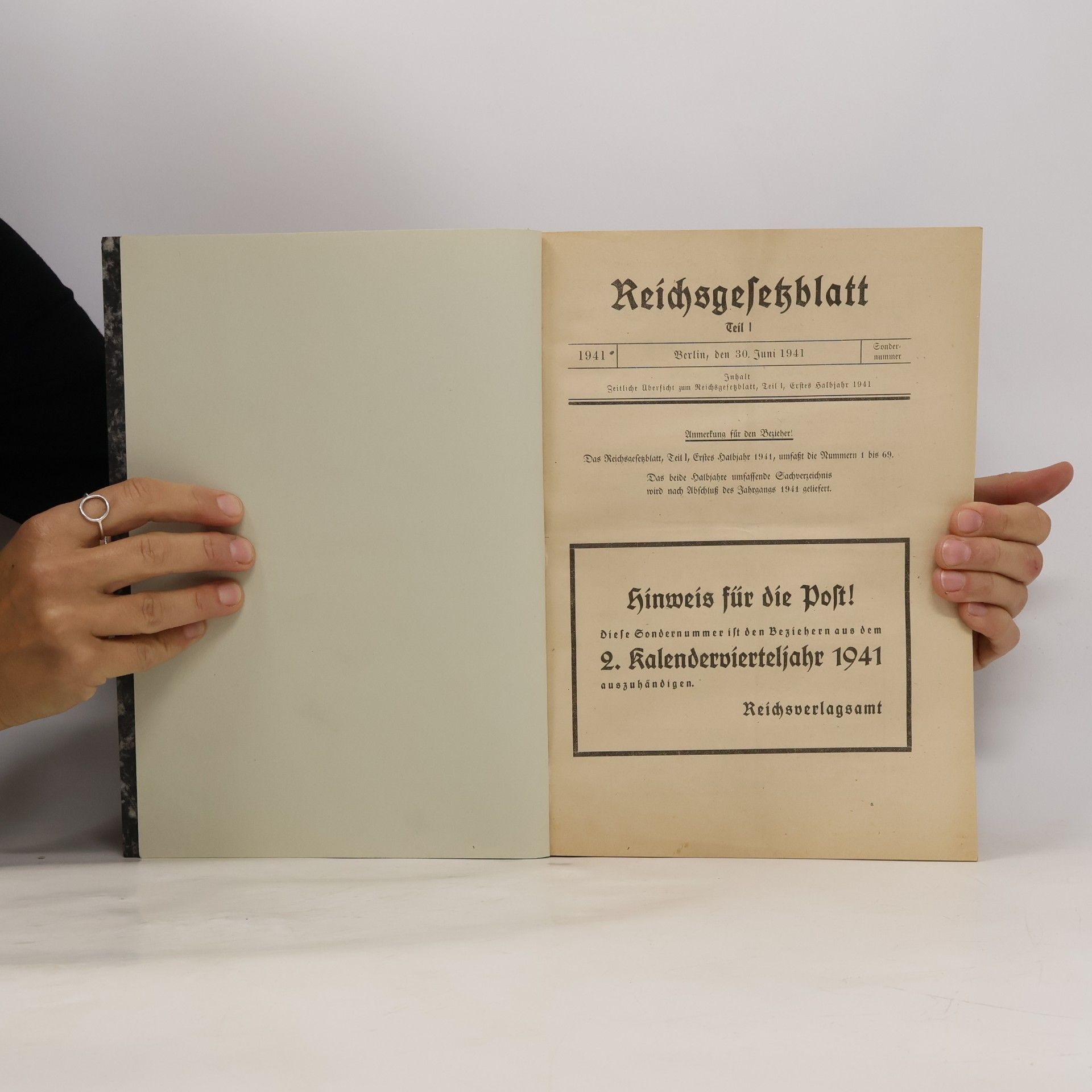 Various authors Reichsgesetzblatt I/1941