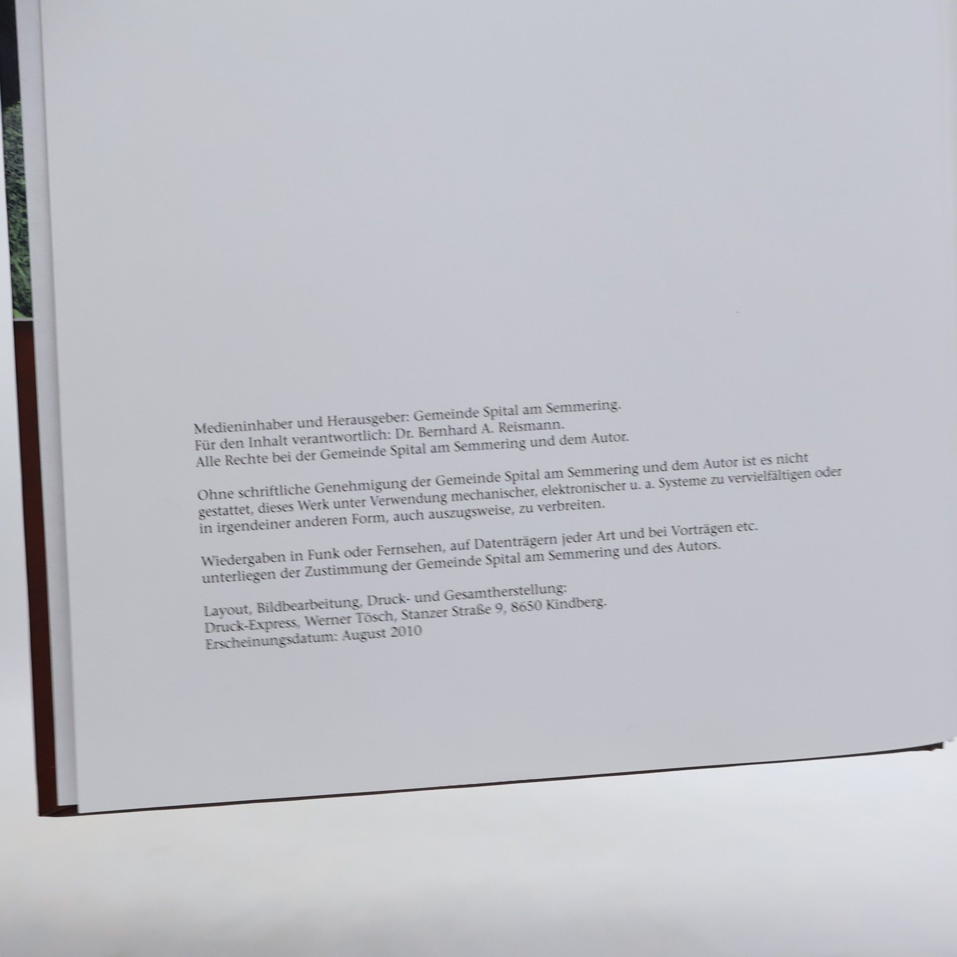 Bernhard A. Reismann Geschichte der Gemeinde Spital am Semmering II