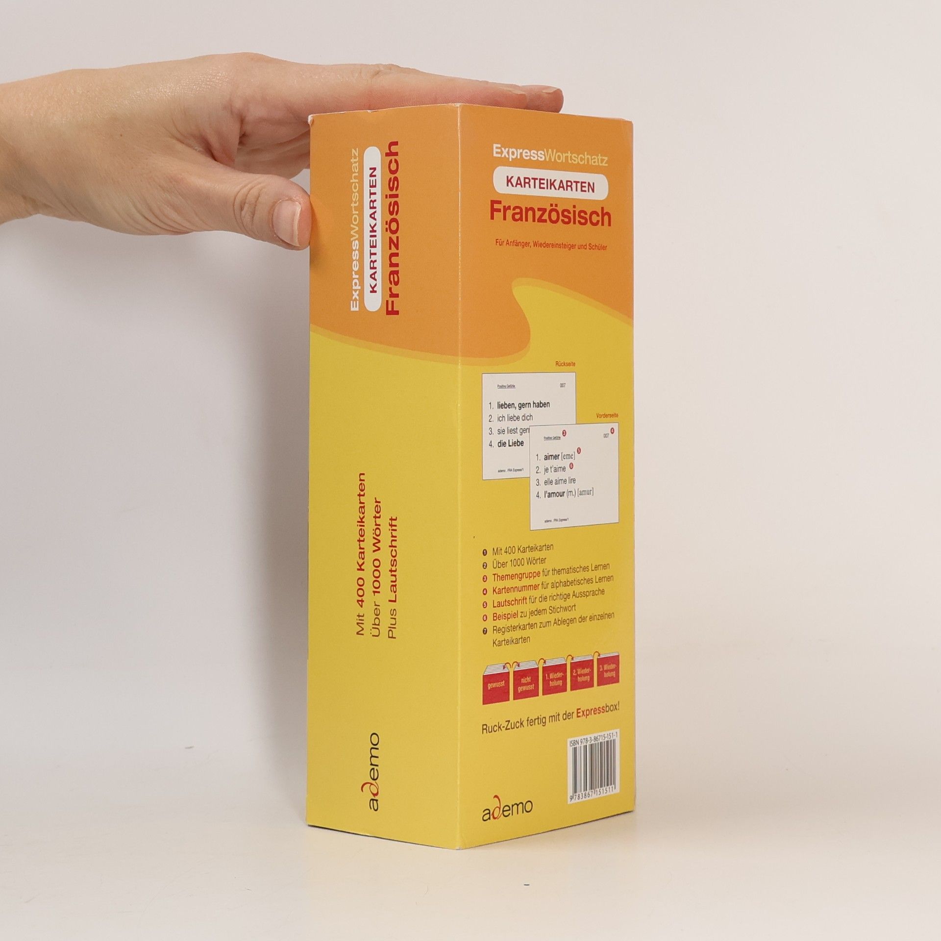 Expresswortschatz: Französisch-Karteikarten