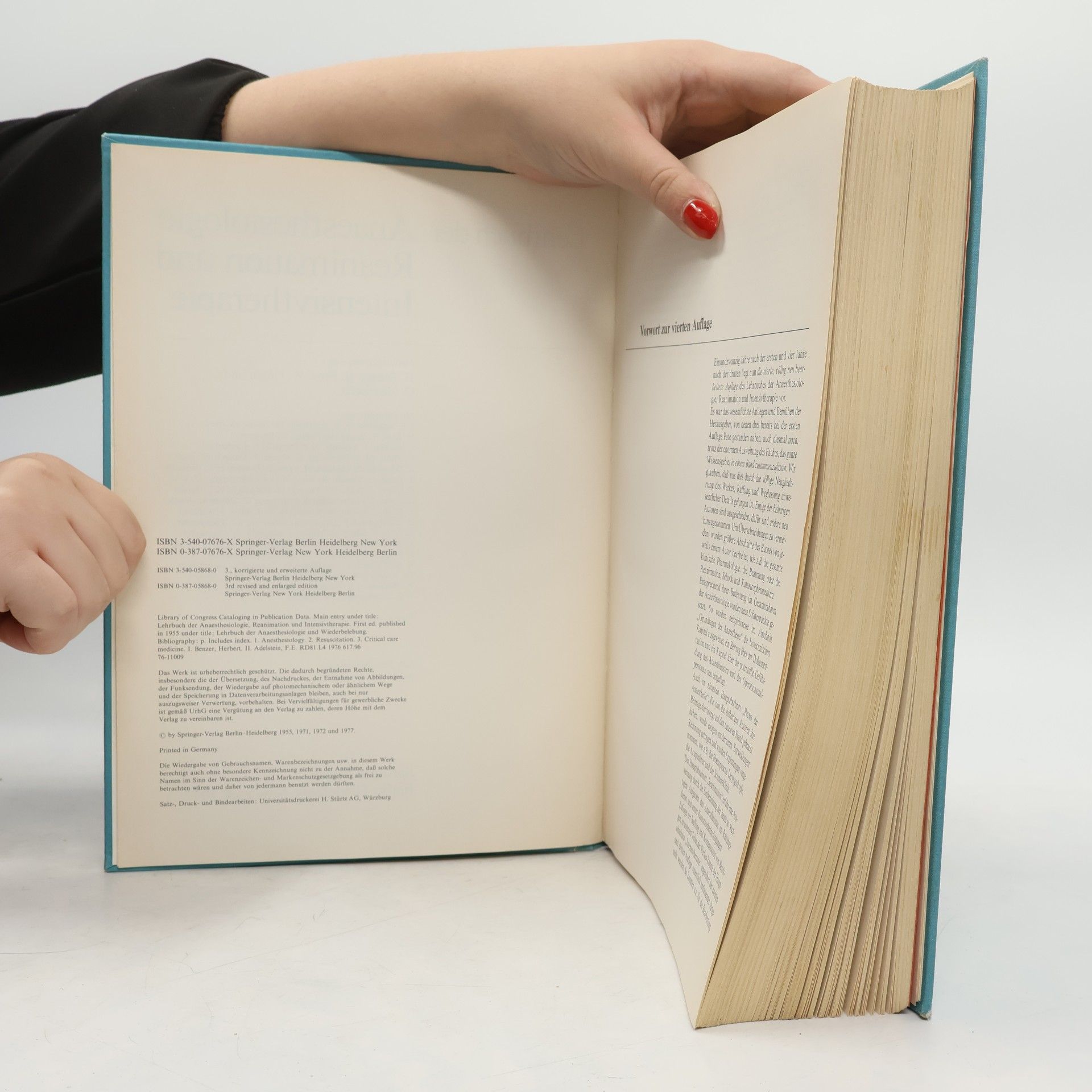 Herbert Benzer Lehrbuch der Anaesthesiologie, Reanimation und Intensivtherapie