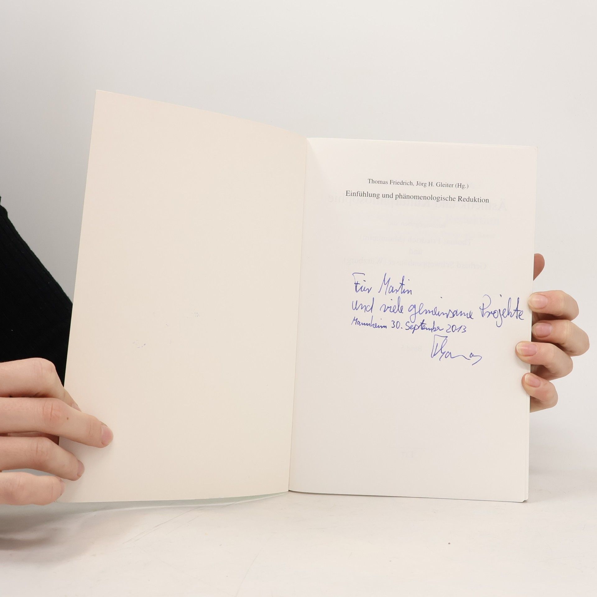 Thomas Friedrich Ästhetik und Kulturphilosophie - 5: Einfühlung und phänomenologische Reduktion