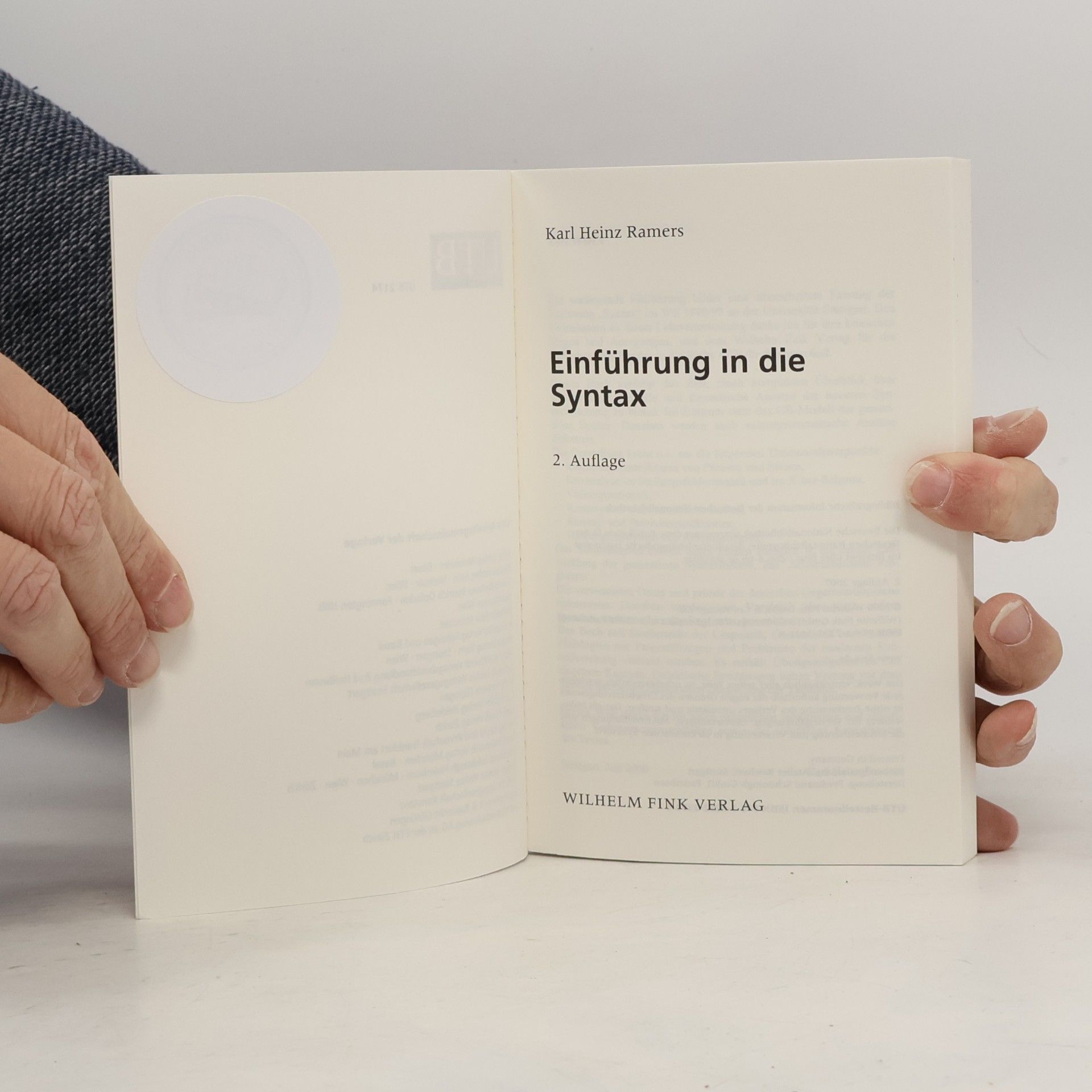 Karl H Ramers Einführung in die Syntax