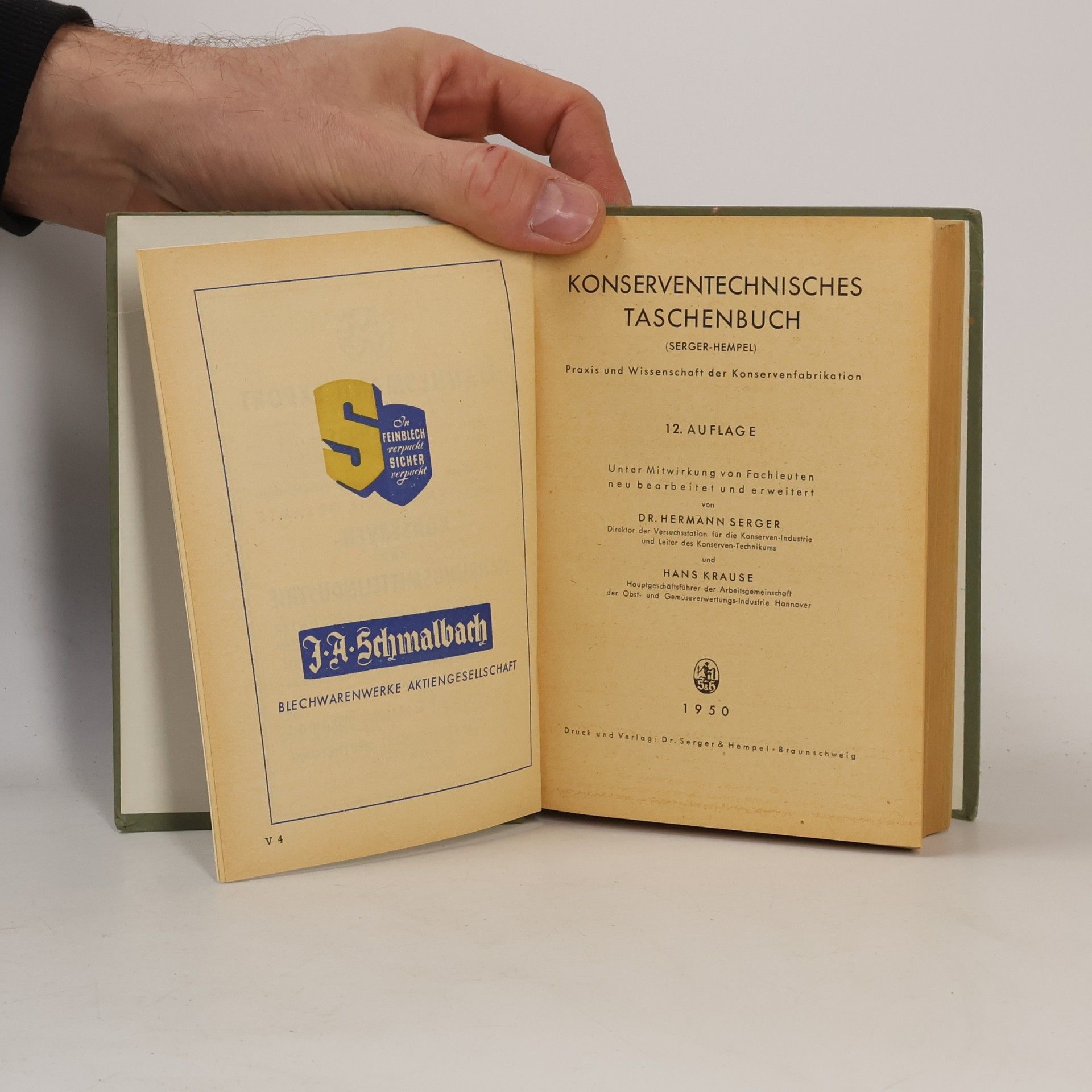 Serger Hempel Konserventechnisches Taschenbuch. Praxis und Wissenschaft der Konservenfabrikation.