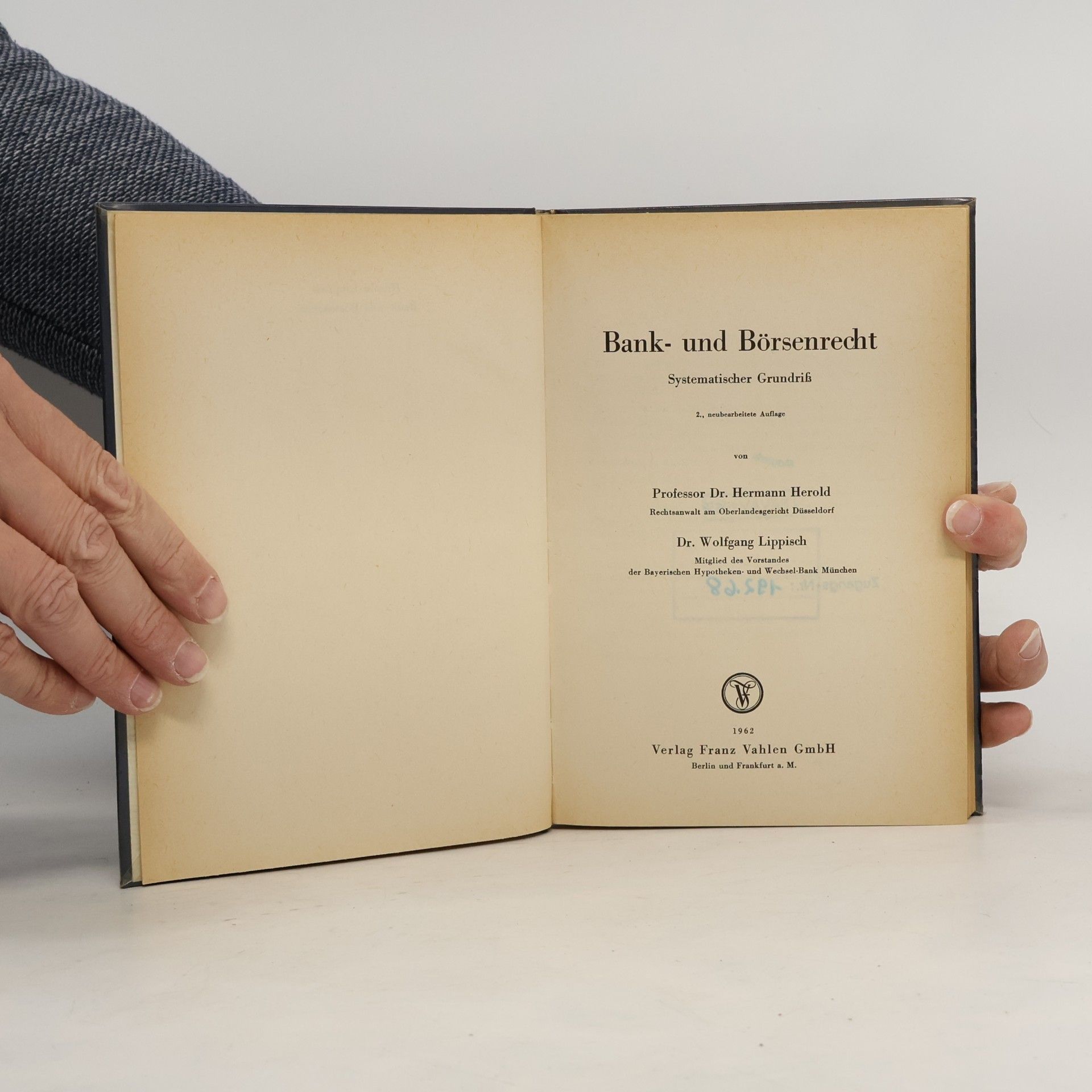 Hermann Herold Bank- und Börsenrecht