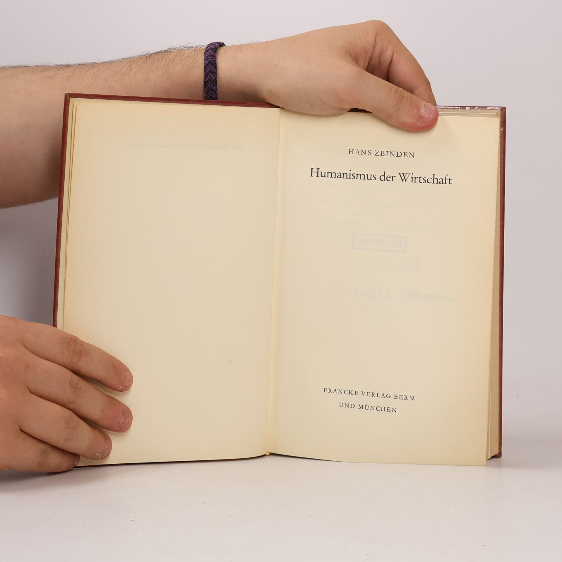 Hans Zbinden Humanismus der Wirtschaft
