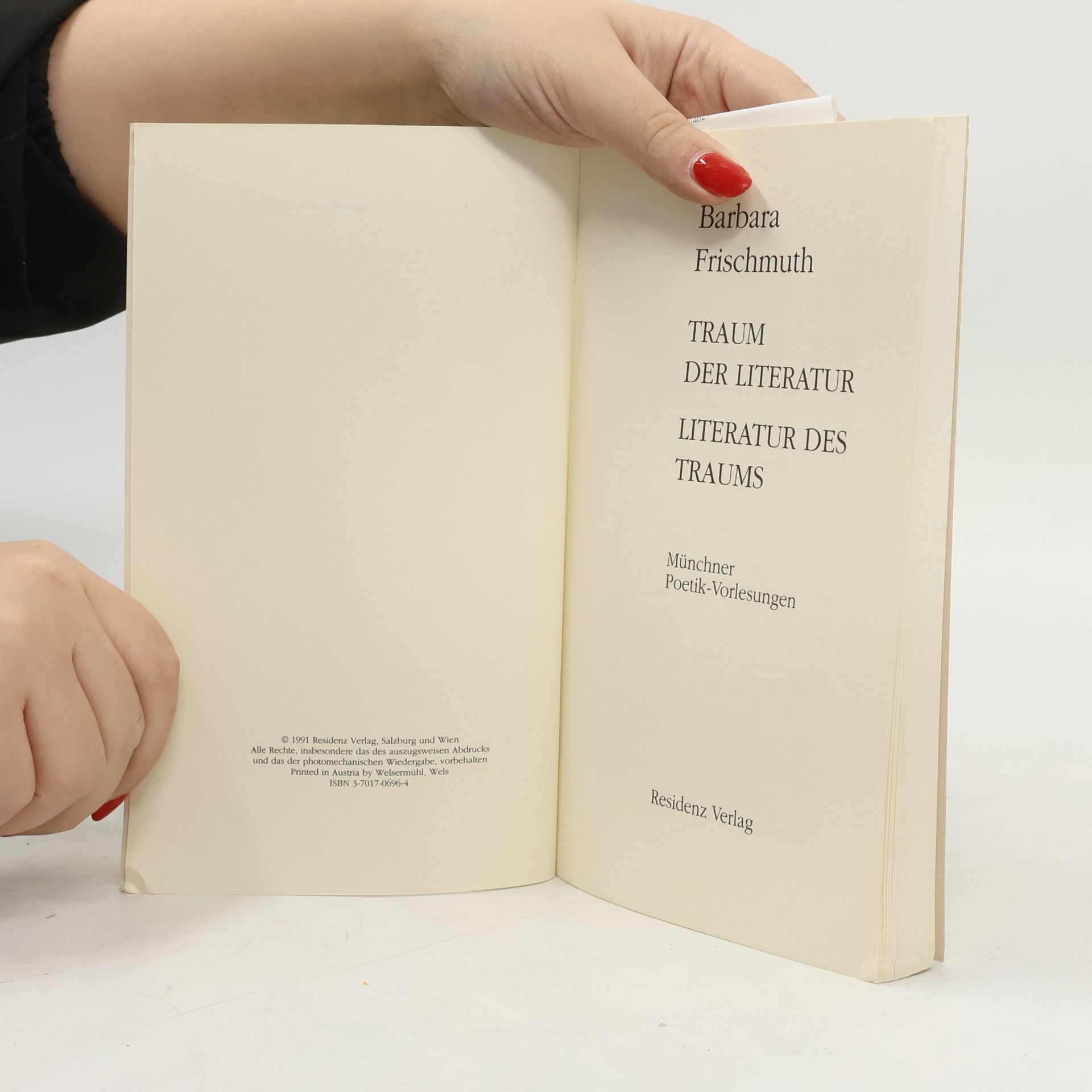 Barbara Frischmuth Traum der Literatur - Literatur des Traumes. Münchner Poetik-Vorlesungen