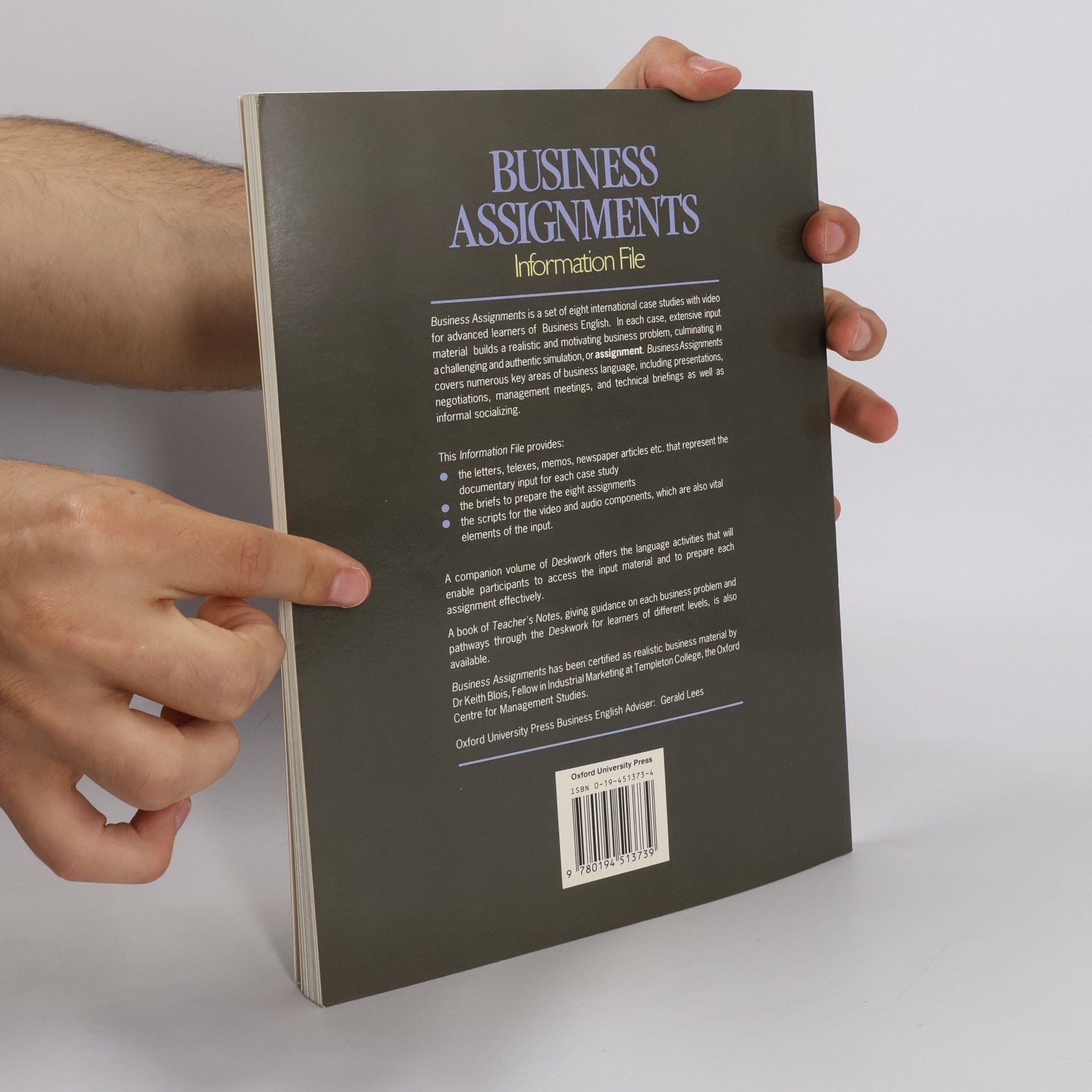 Ken Casler Business Assignments: Eight Advanced Case Studie With Video: Informatiom File