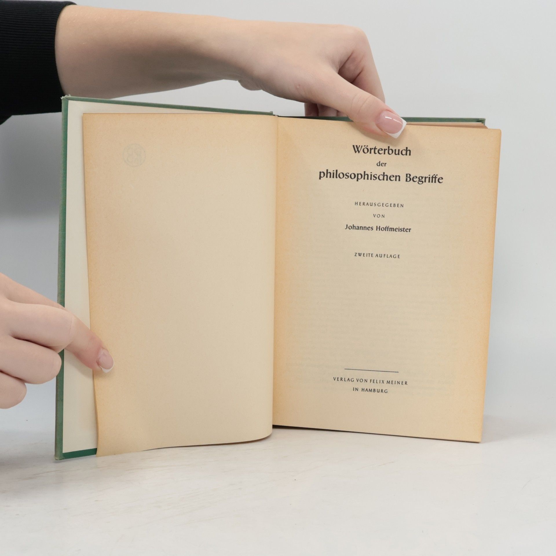 Johannes Hoffmeister Wörterbuch der Philosophischen Begriffe