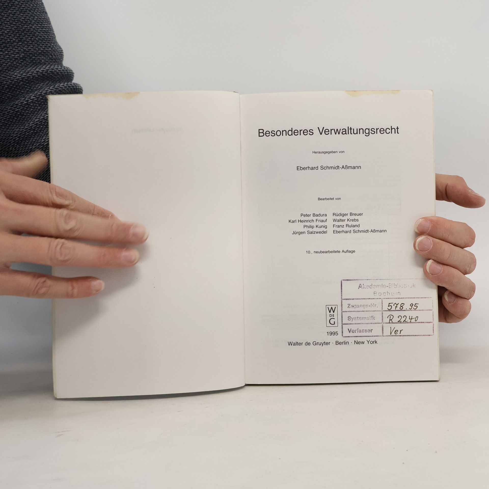 Peter Badura Besonderes Verwaltungsrecht