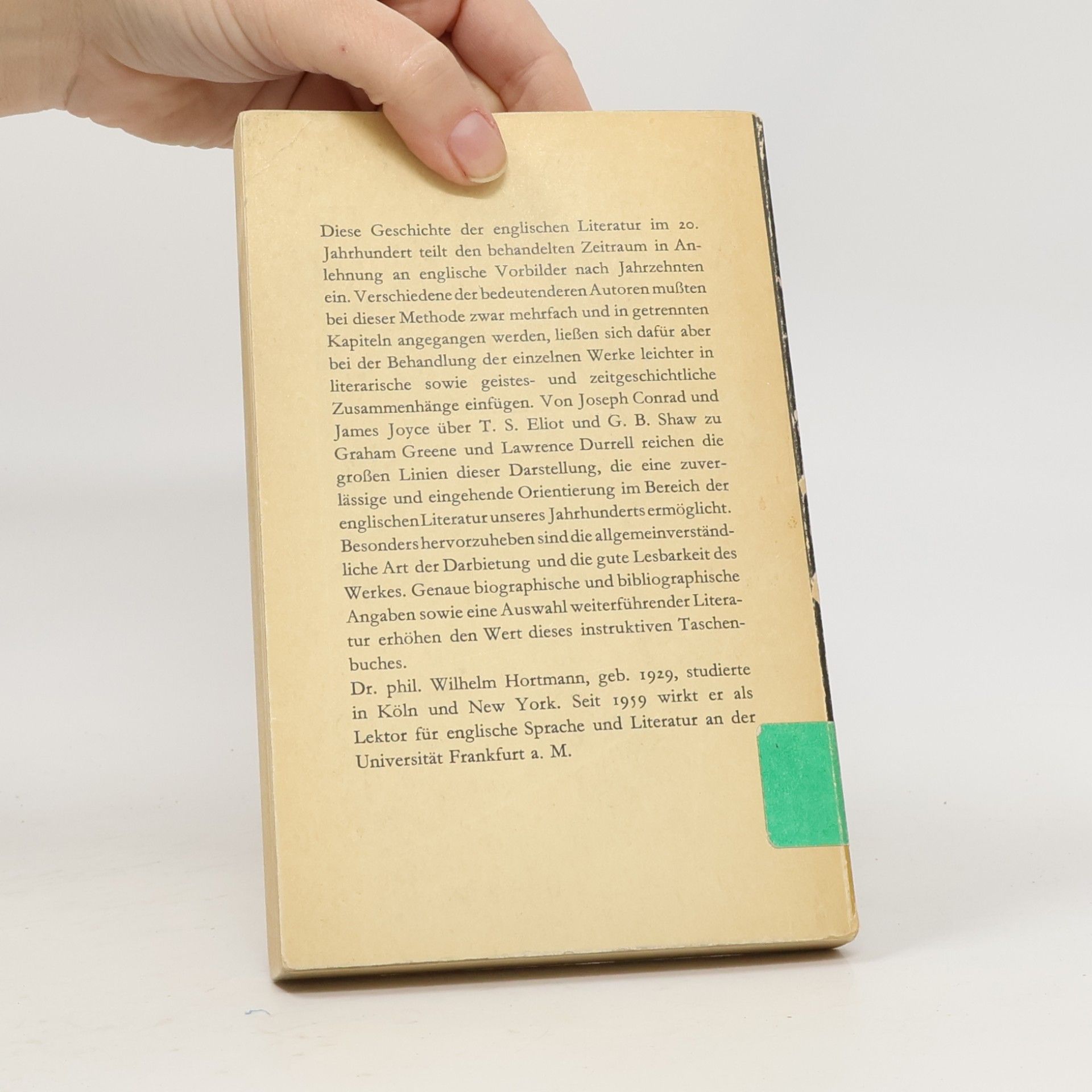 Wilhelm Hortmann Englische Literatur im 20. Jahrhundert