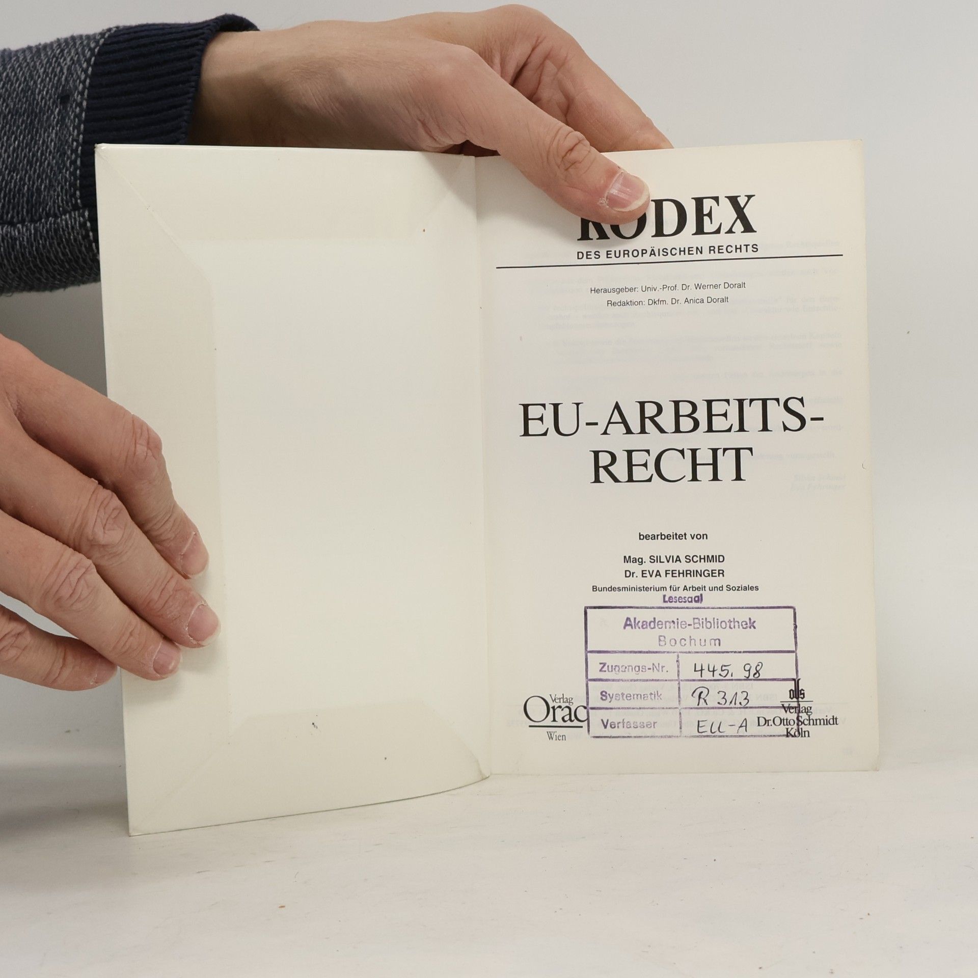 Silvia Schmid Kodex des Europäischen Rechts: EU-Arbeitsrecht